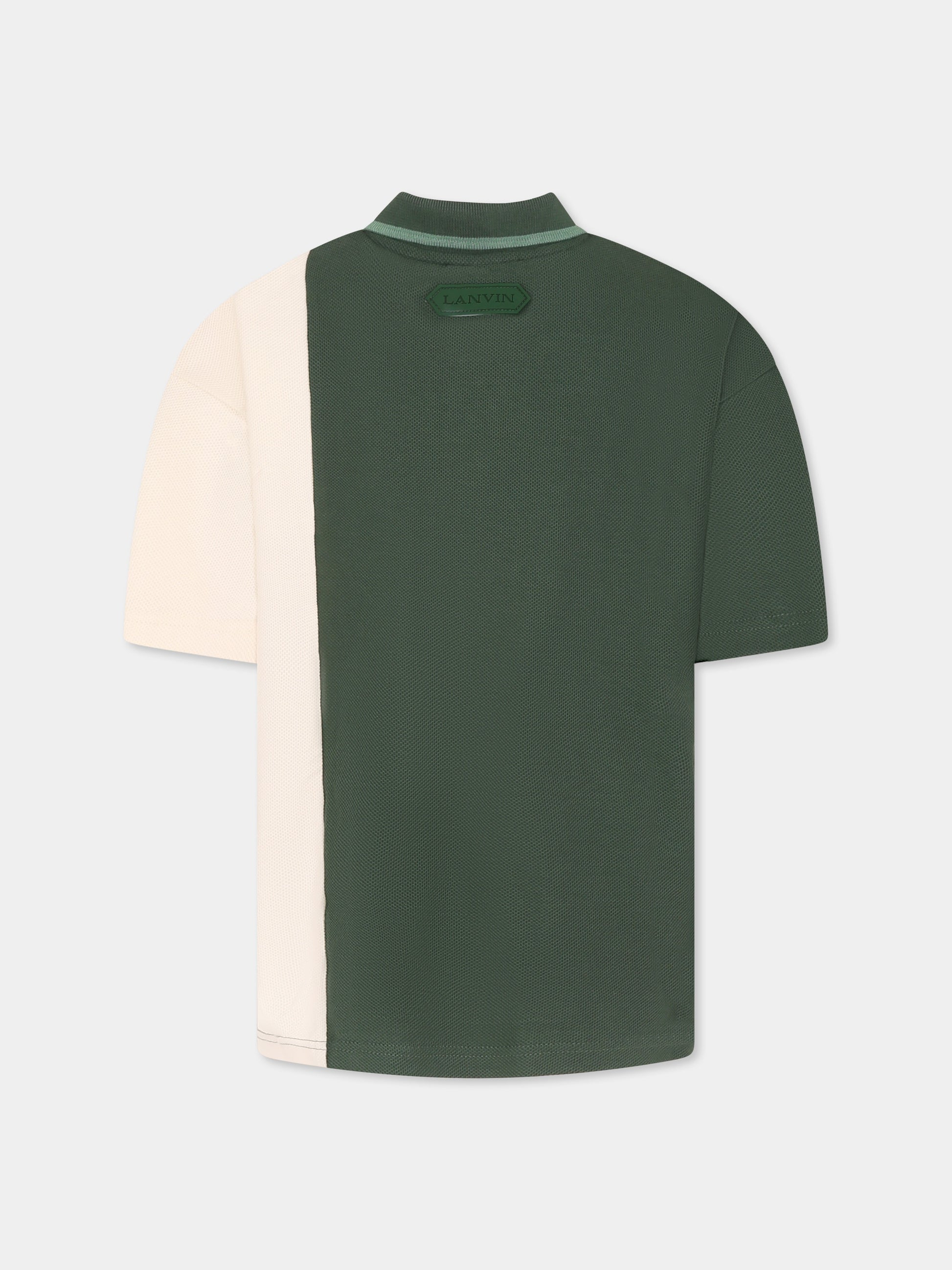 Polo verde per bambino con logo,Lanvin Petite,N30223 U81