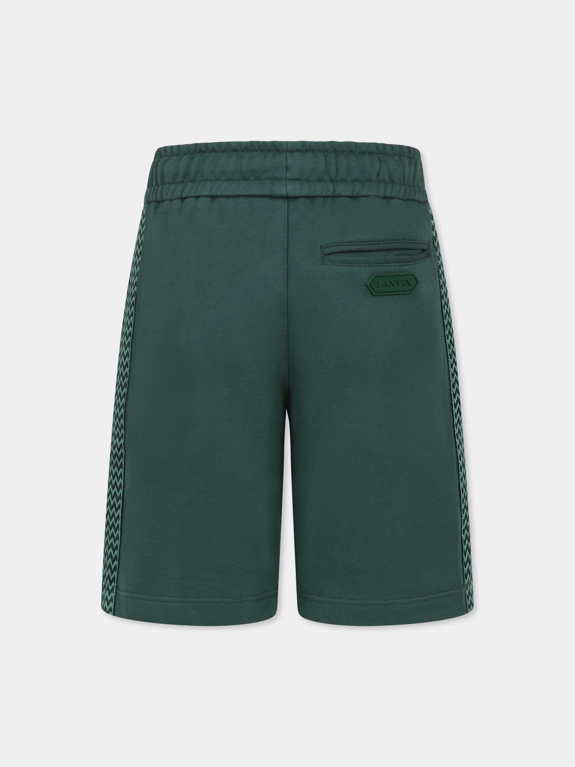 Shorts verde per bambino con logo,Lanvin Petite,N30229 722