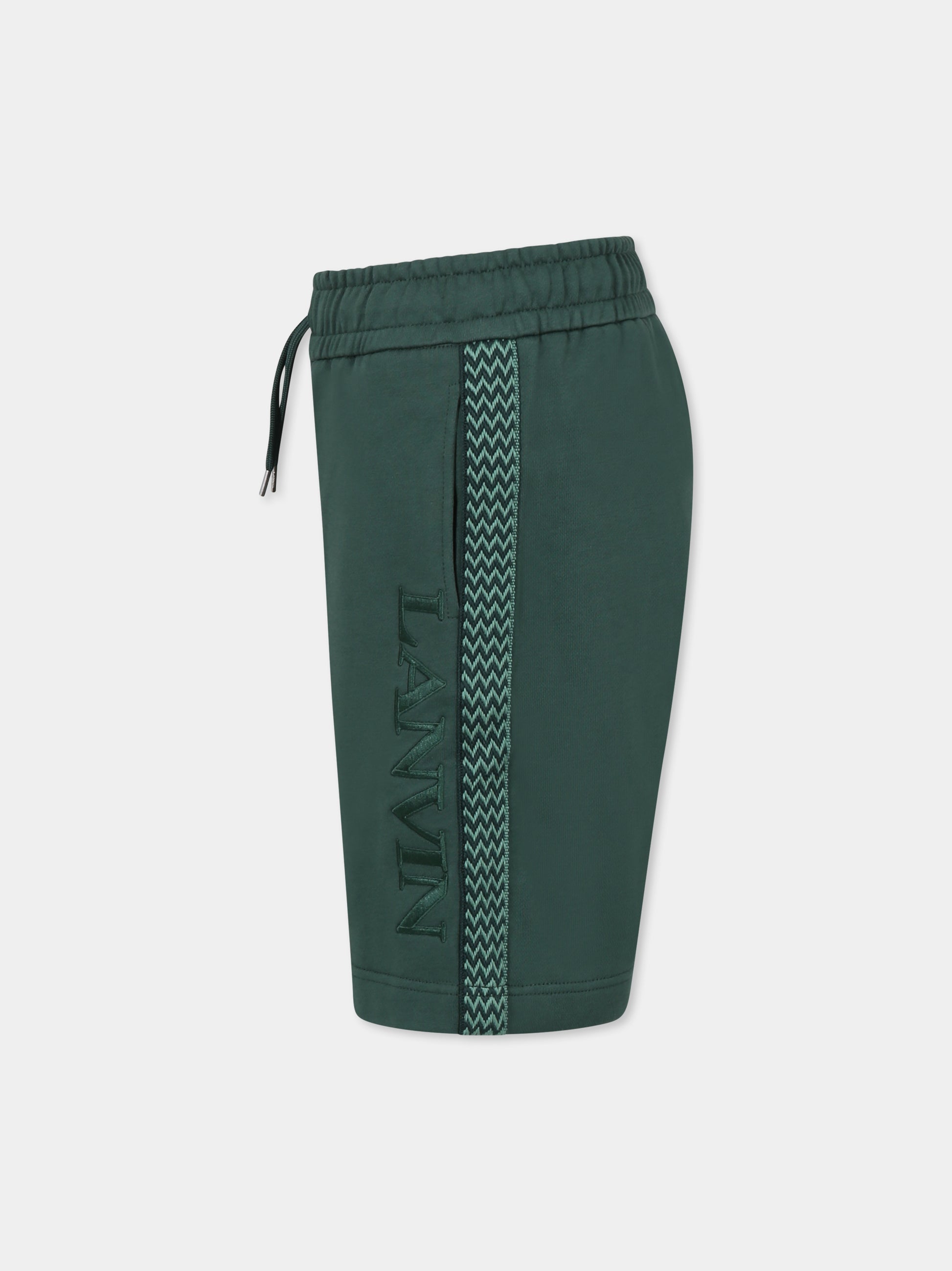 Shorts verde per bambino con logo,Lanvin Petite,N30229 722