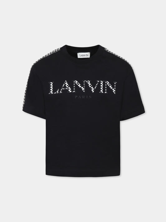 Black t-shirt for boy with logo