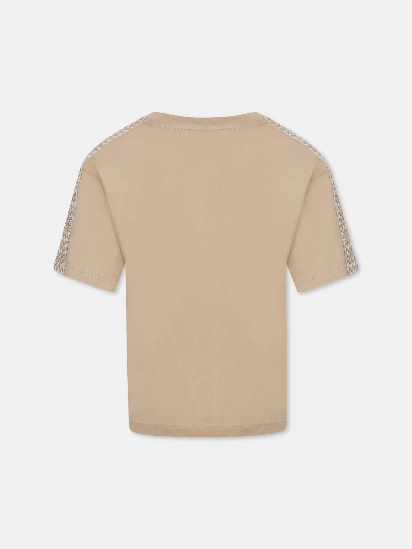 Beige t-shirt for boy with logo
