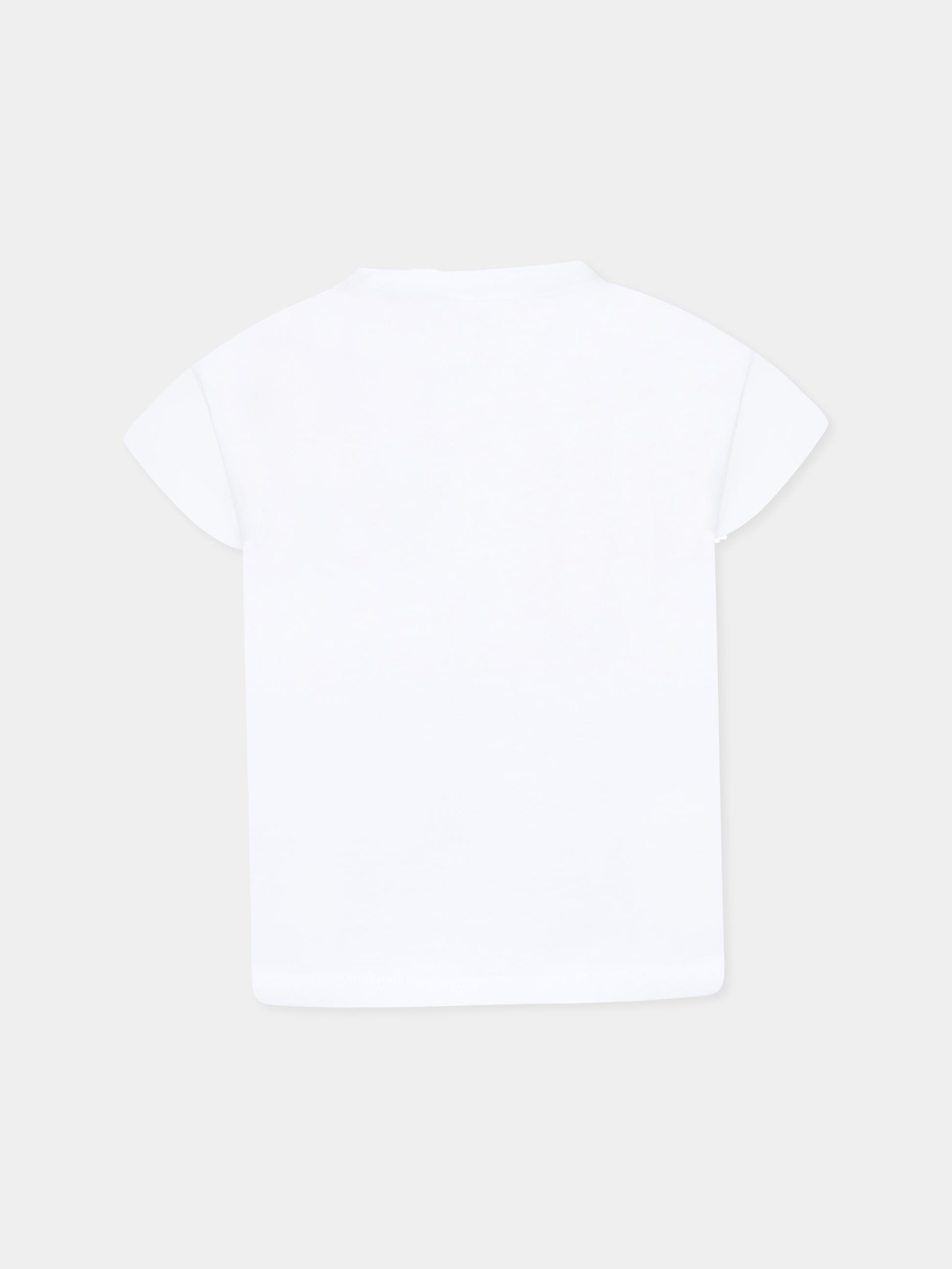 T-shirt bianca per bambina con cuore e scritta,Billieblush,U21036 10P