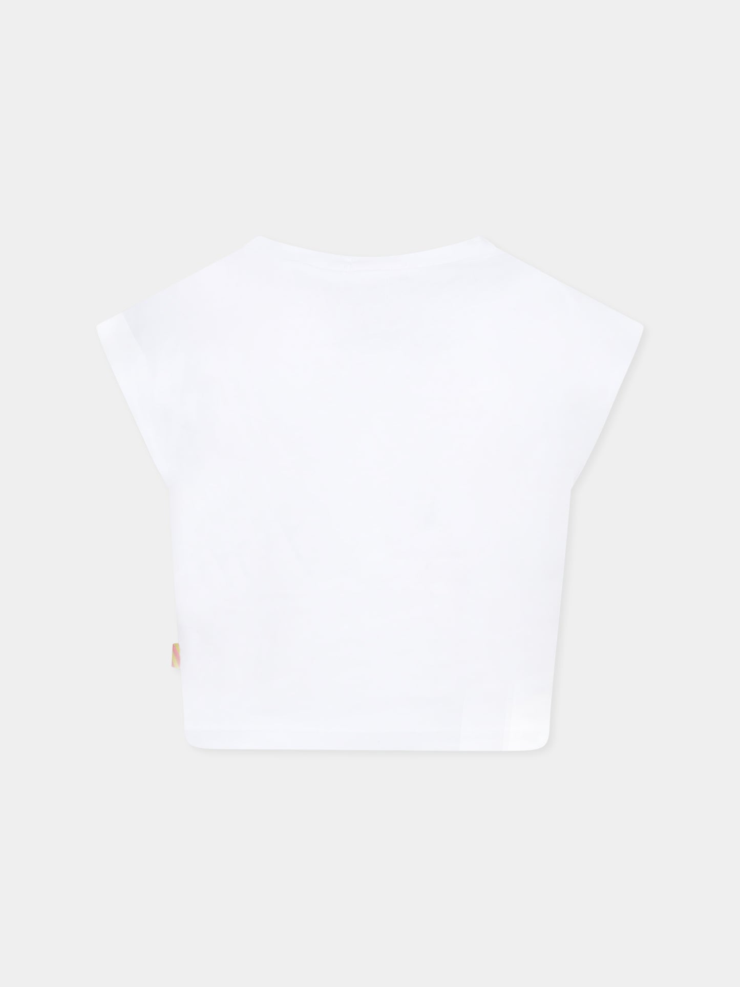 T-shirt bianca per bambina con ciliegie e scritta,Billieblush,U21038 10P