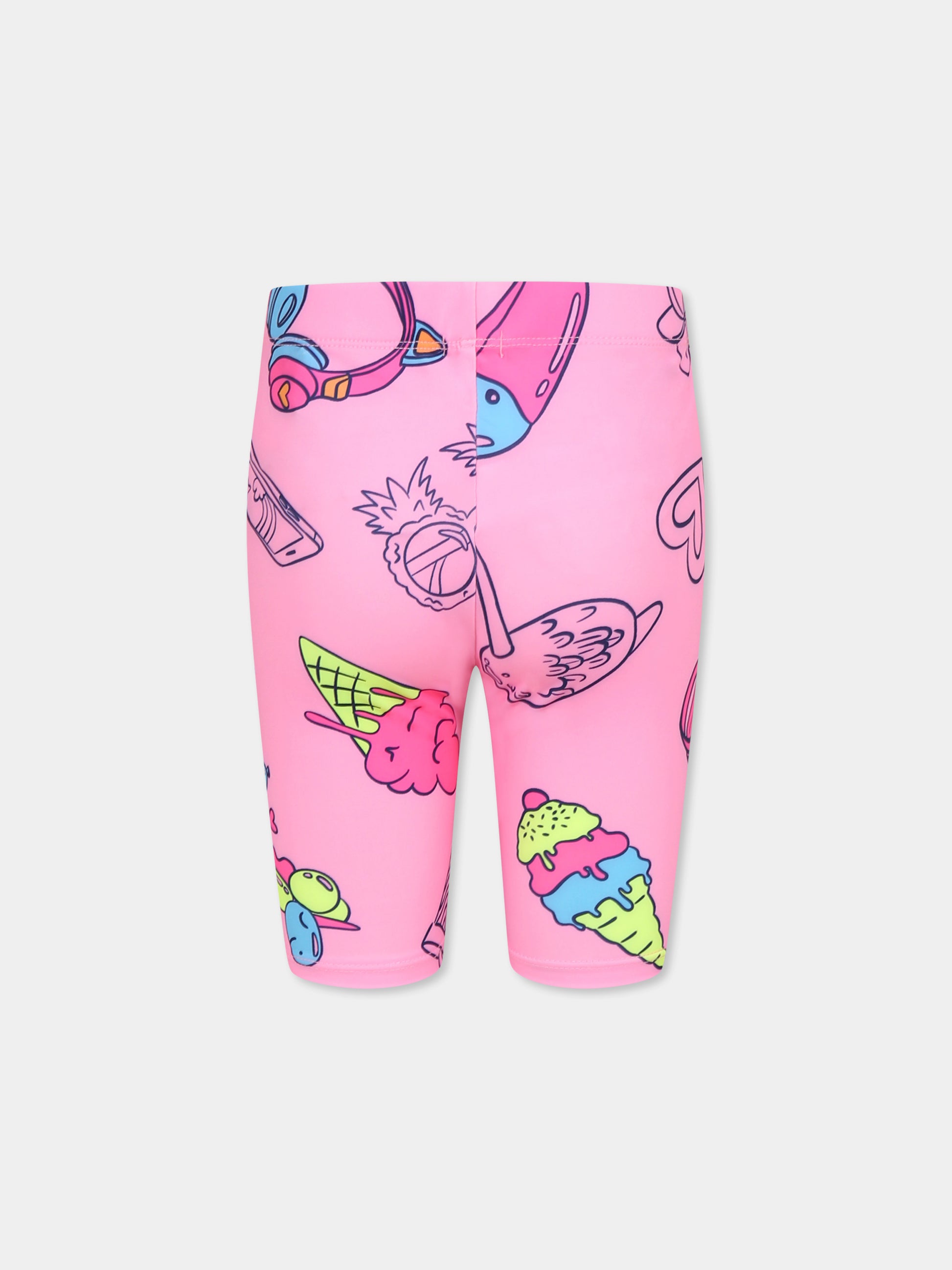 Shorts rosa per bambina con stampa all over,Billieblush,U20903 462