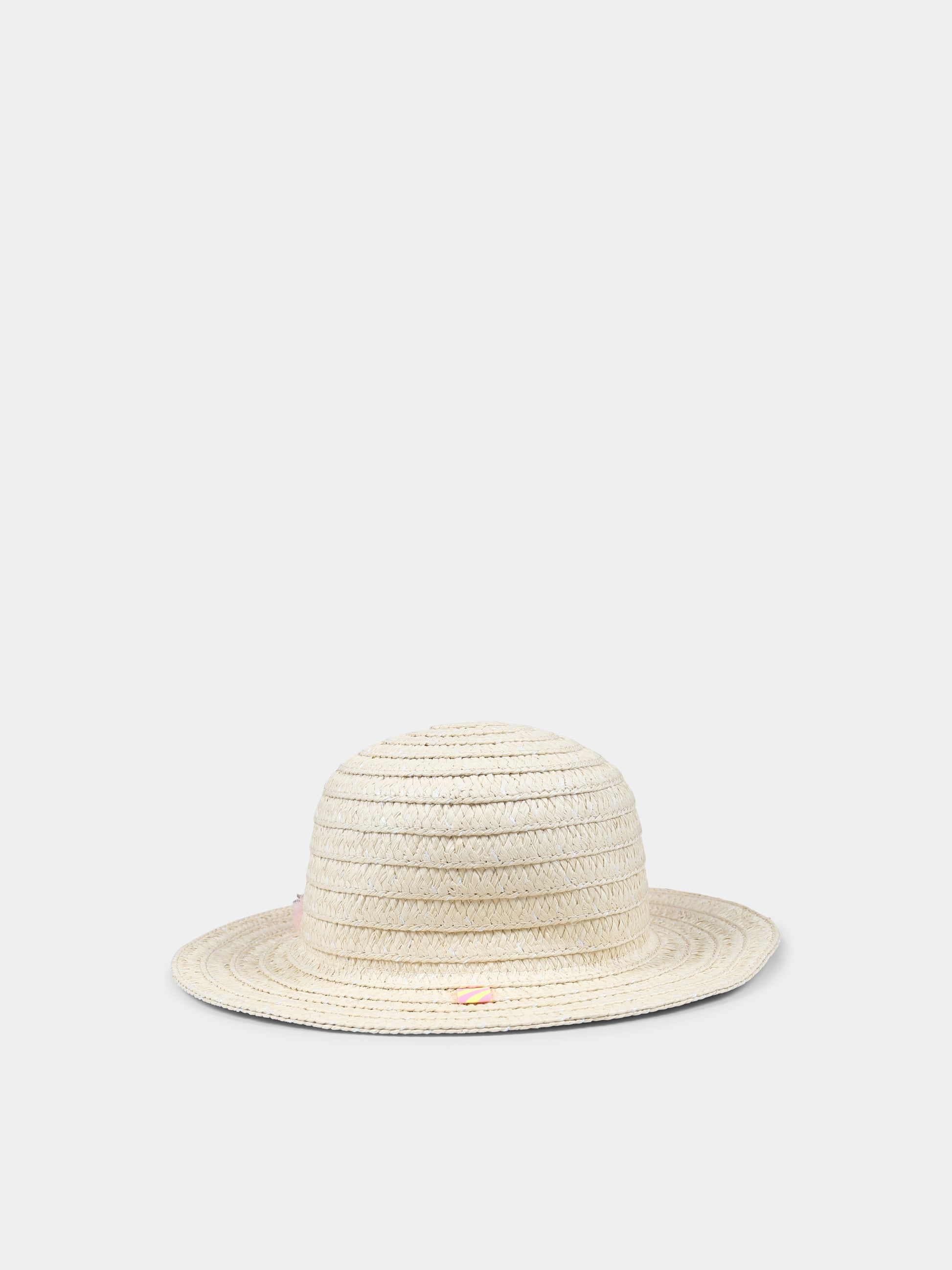 Cappello di paglia beige per bambina con rouches,Billieblush,U21112 Z41