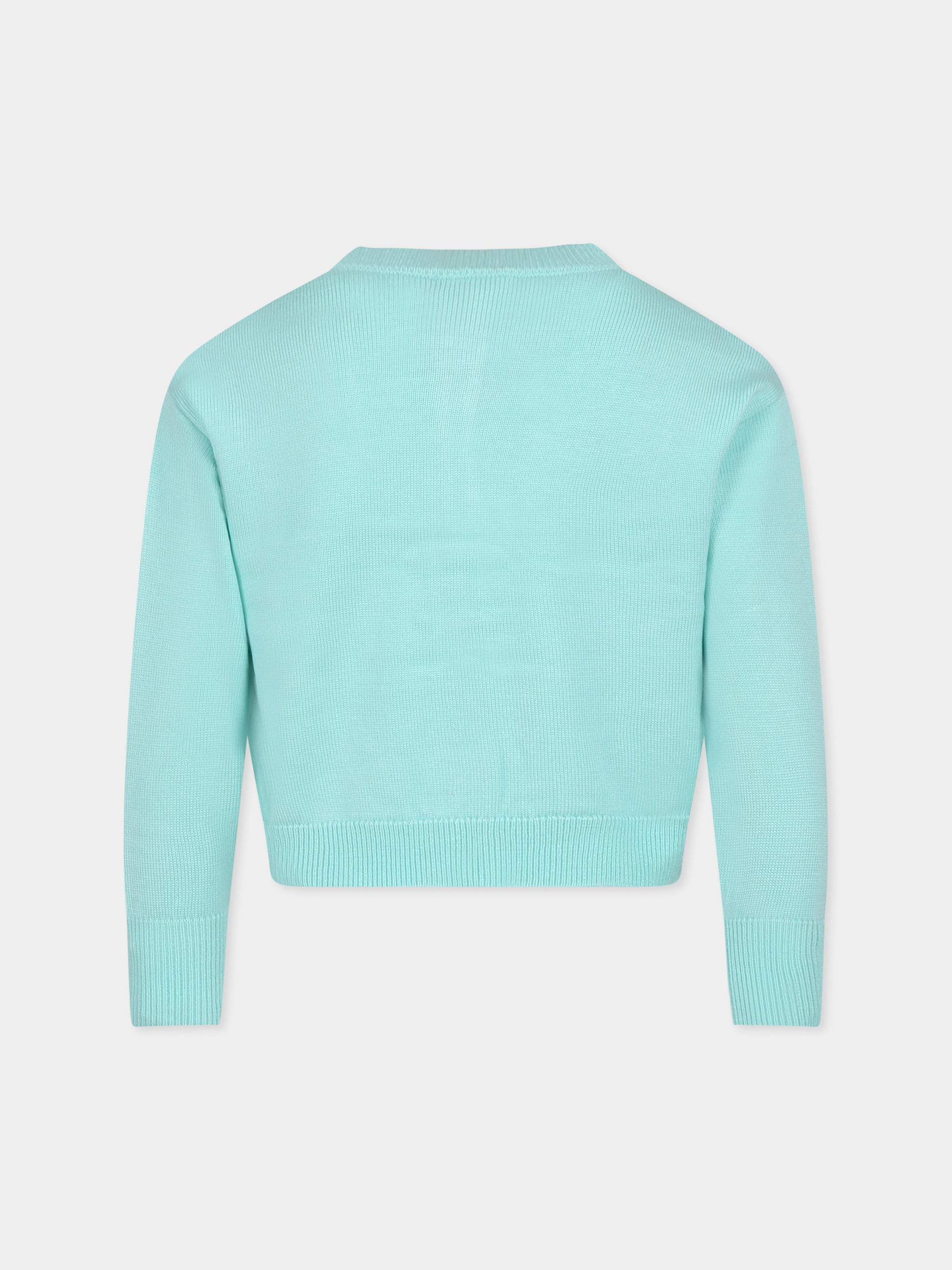 Cardigan verde per bambina con cuori,Billieblush,U20883 74A