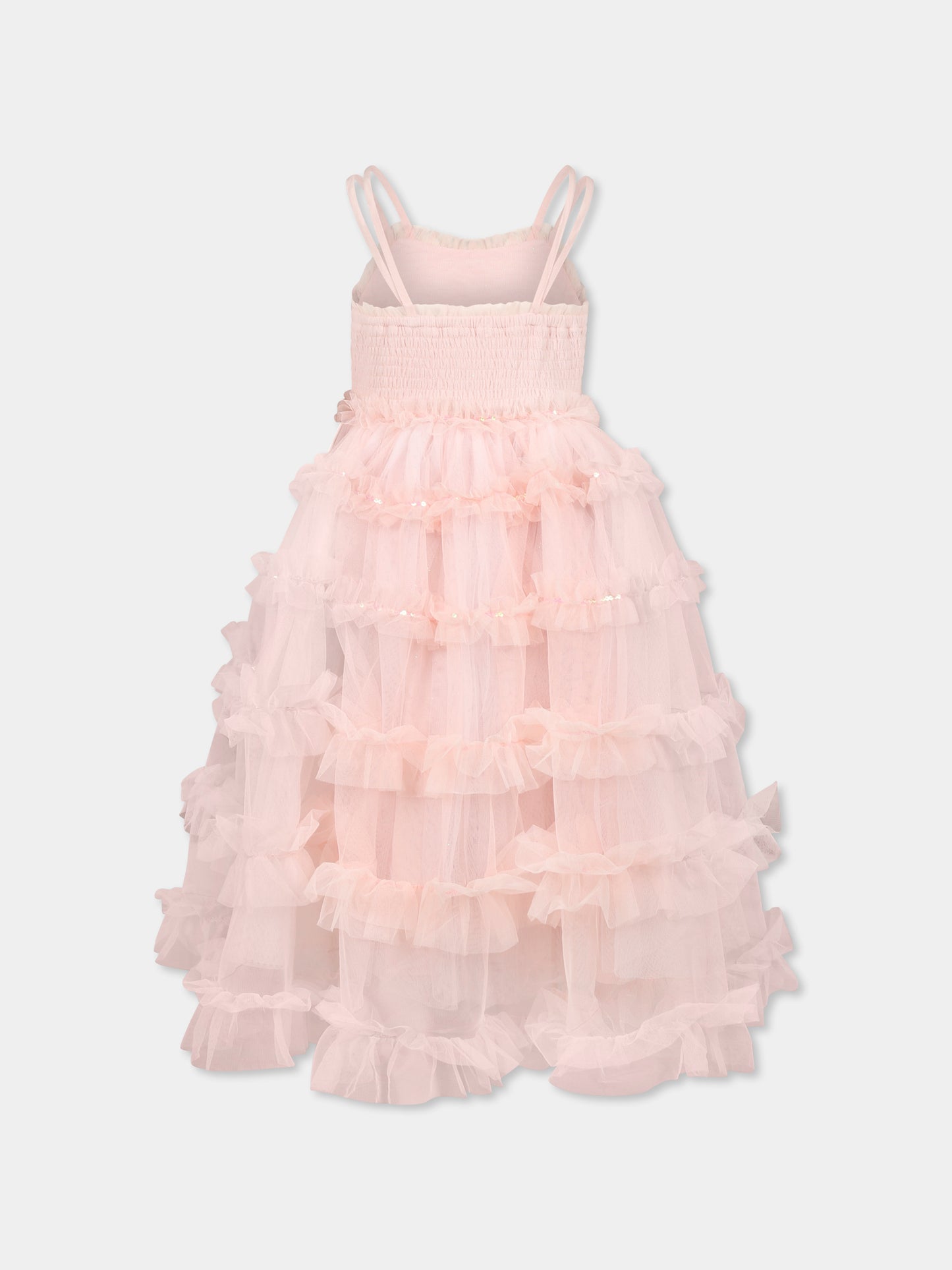 Vestito rosa per bambina con pailettes,Billieblush,U20976 45X