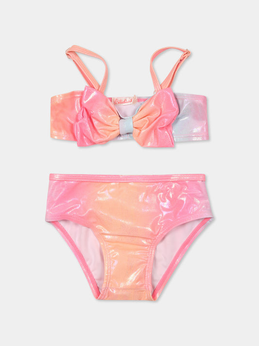 Bikini multicolor per neoanta con fiocco,Billieblush,U20837 Z41
