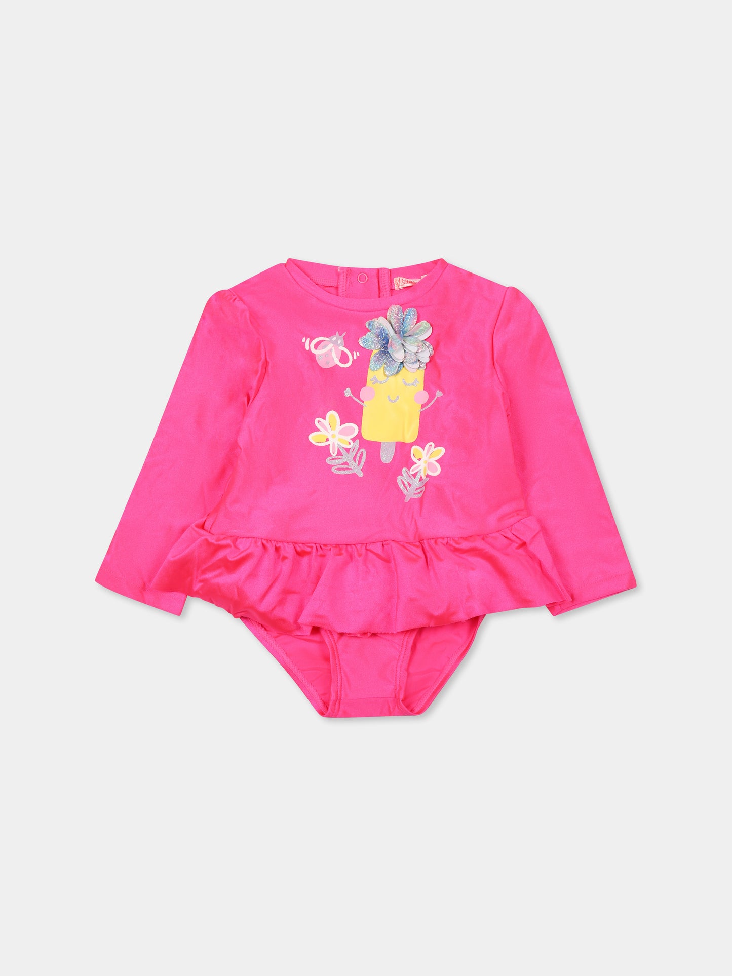 Bikini fucsia per neonata con stampa gelato,Billieblush,U21000 47A