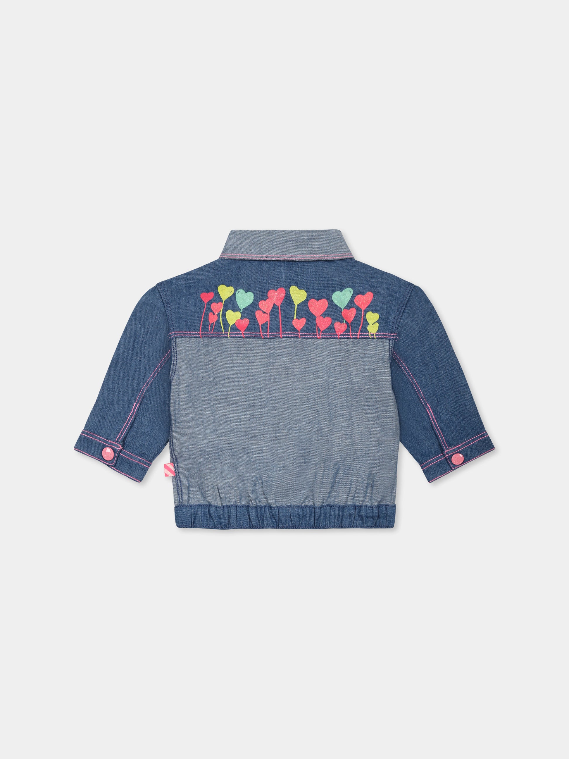 Giubbotto di jeans denim per neonata con logo,Billieblush,U20839 Z10