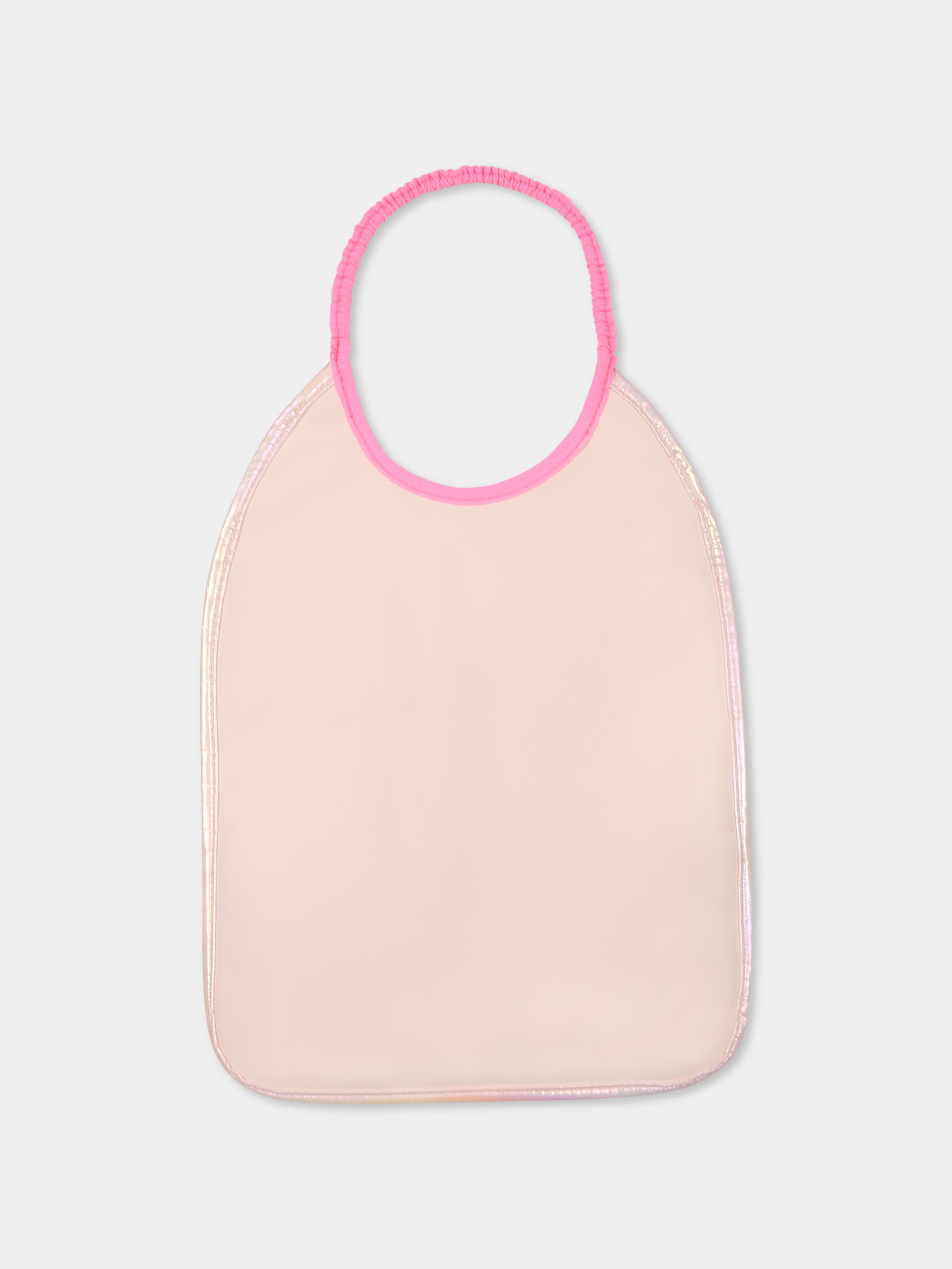 Bavaglino rosa per neonata con logo e paillettes,Billieblush,U21088 45S