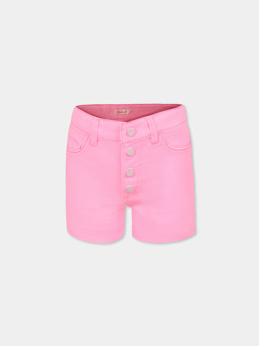 Shorts rosa per bambina con paillettes,Billieblush,U21043 462