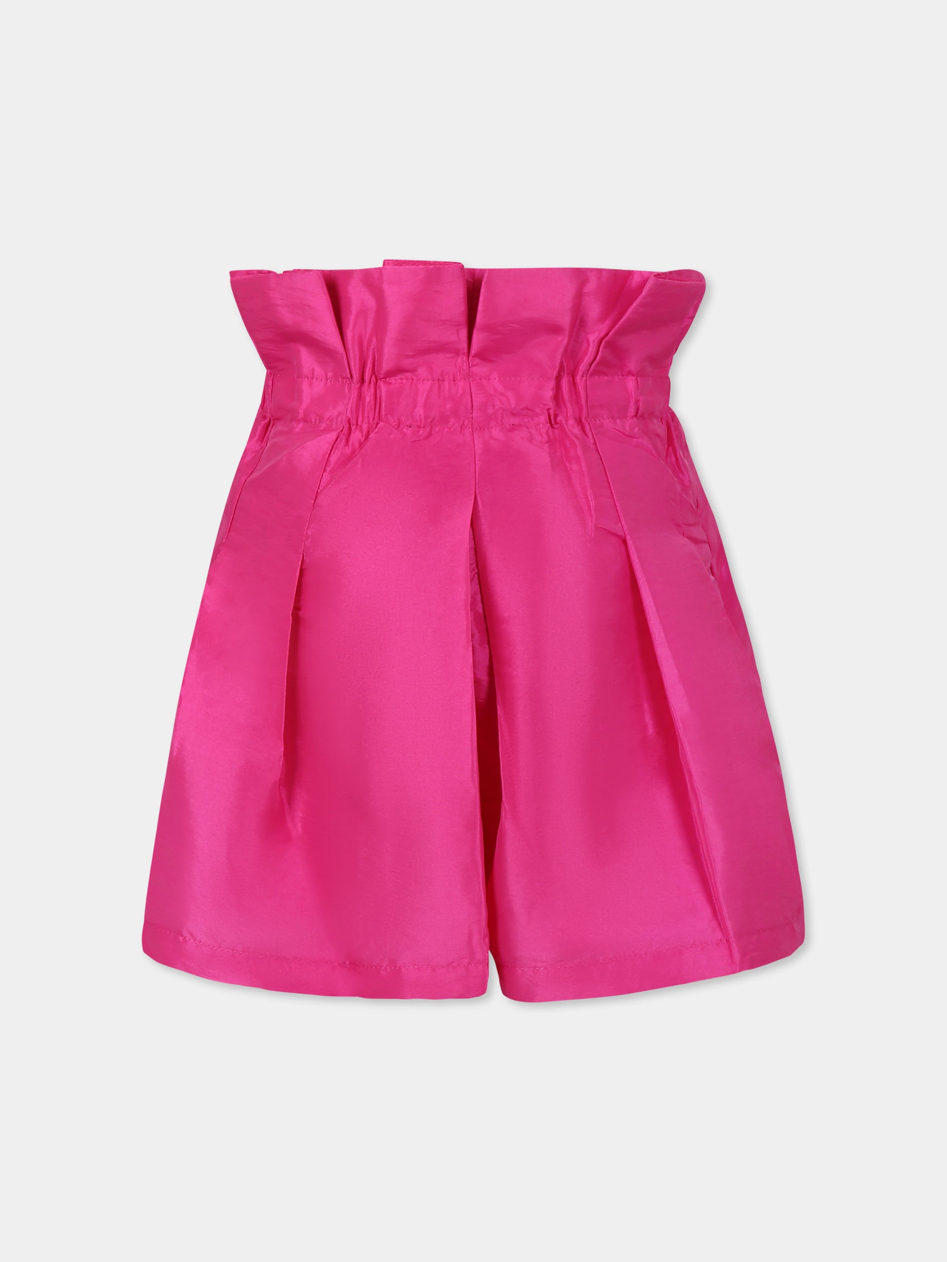 Shorts fucsia per bambina con logo,Karl Lagerfeld Kids,Z30449 49J