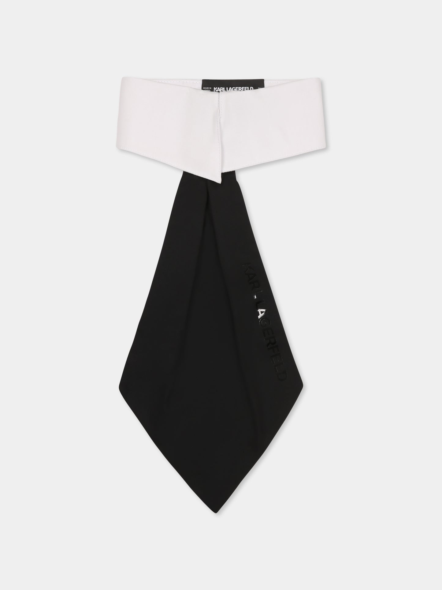 Cravatta nera per bambina con logo,Karl Lagerfeld Kids,Z30578 M41