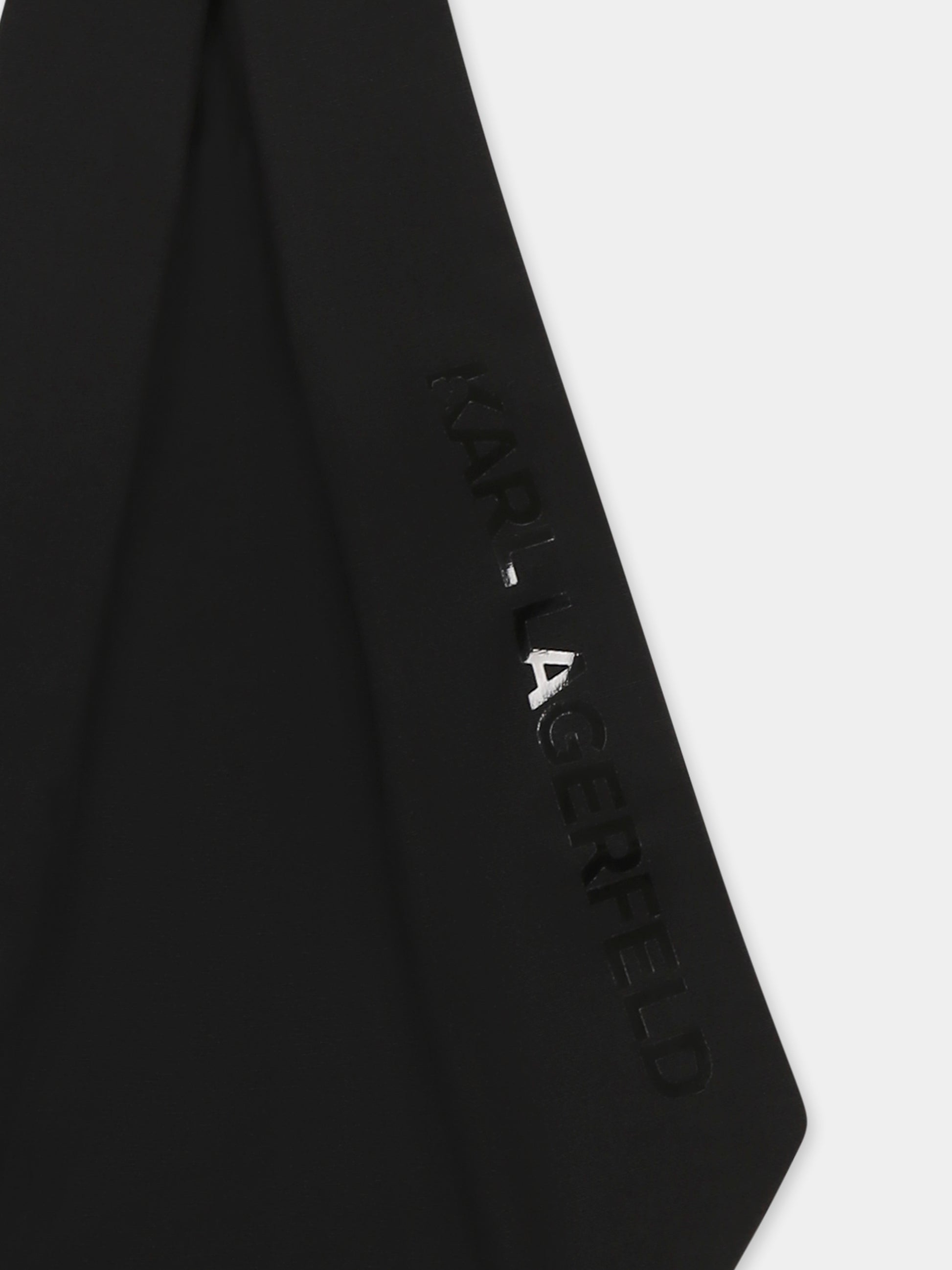 Cravatta nera per bambina con logo,Karl Lagerfeld Kids,Z30578 M41