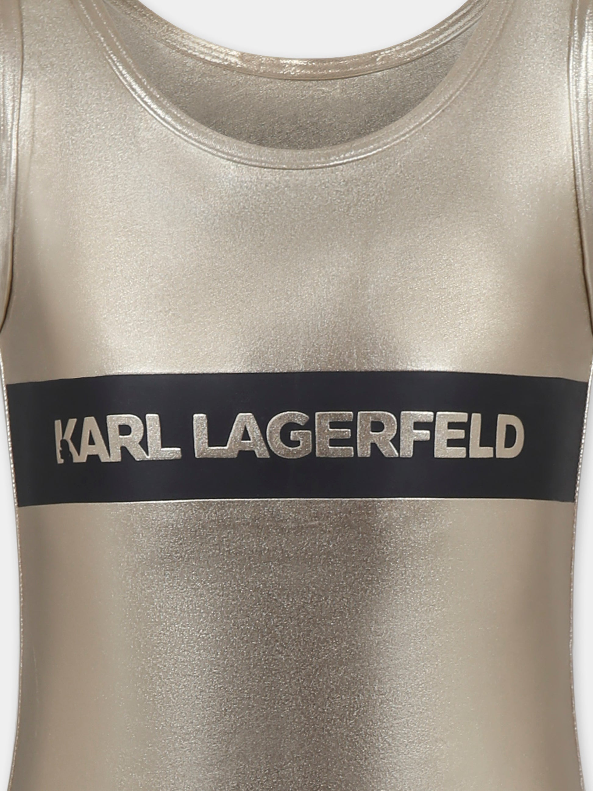 Costume intero oro per bambina con logo,Karl Lagerfeld Kids,Z30442 576
