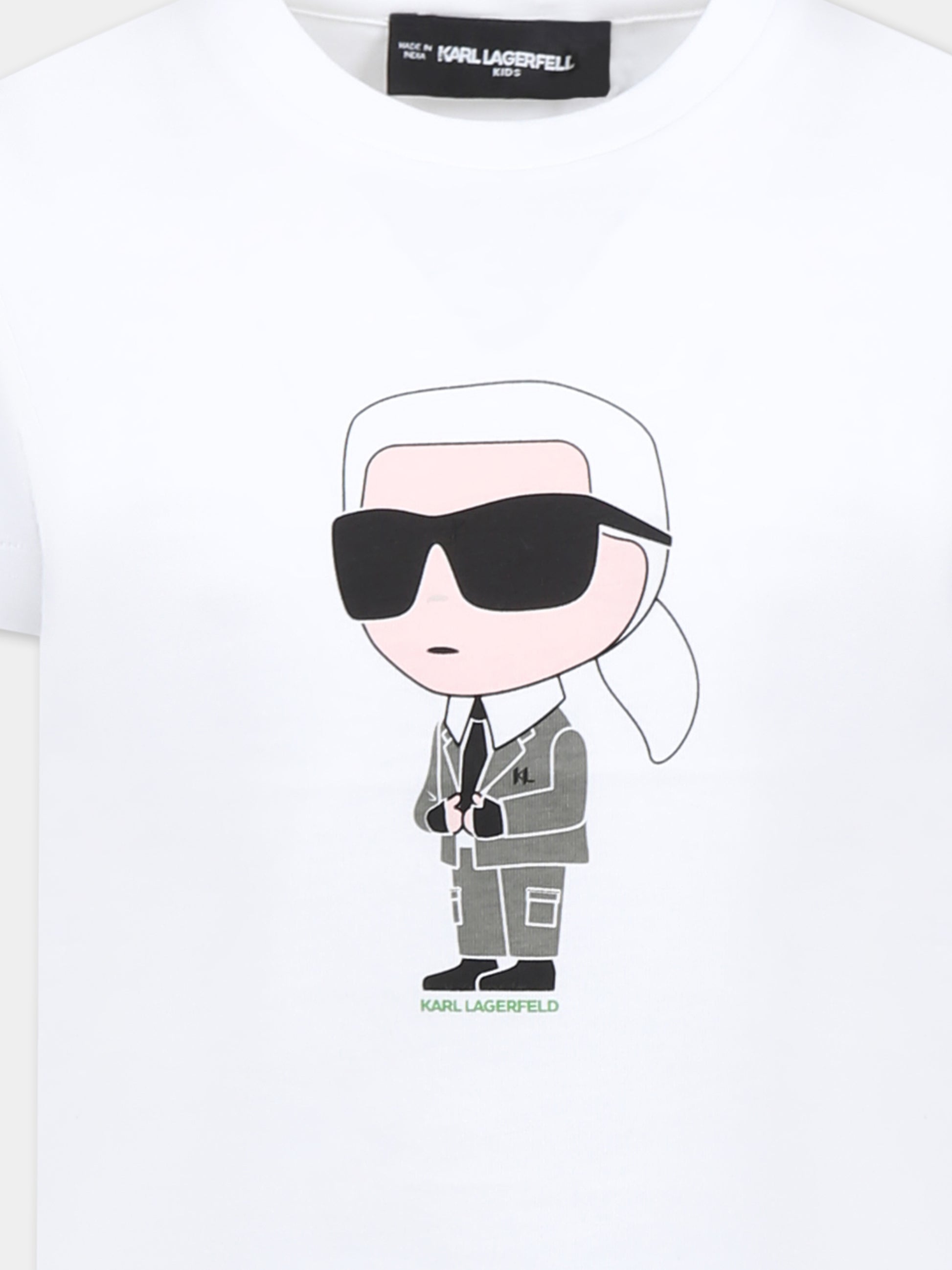 T-shirt bianca per bambini con Karl Lagerfeld,Karl Lagerfeld Kids,Z30437 10P