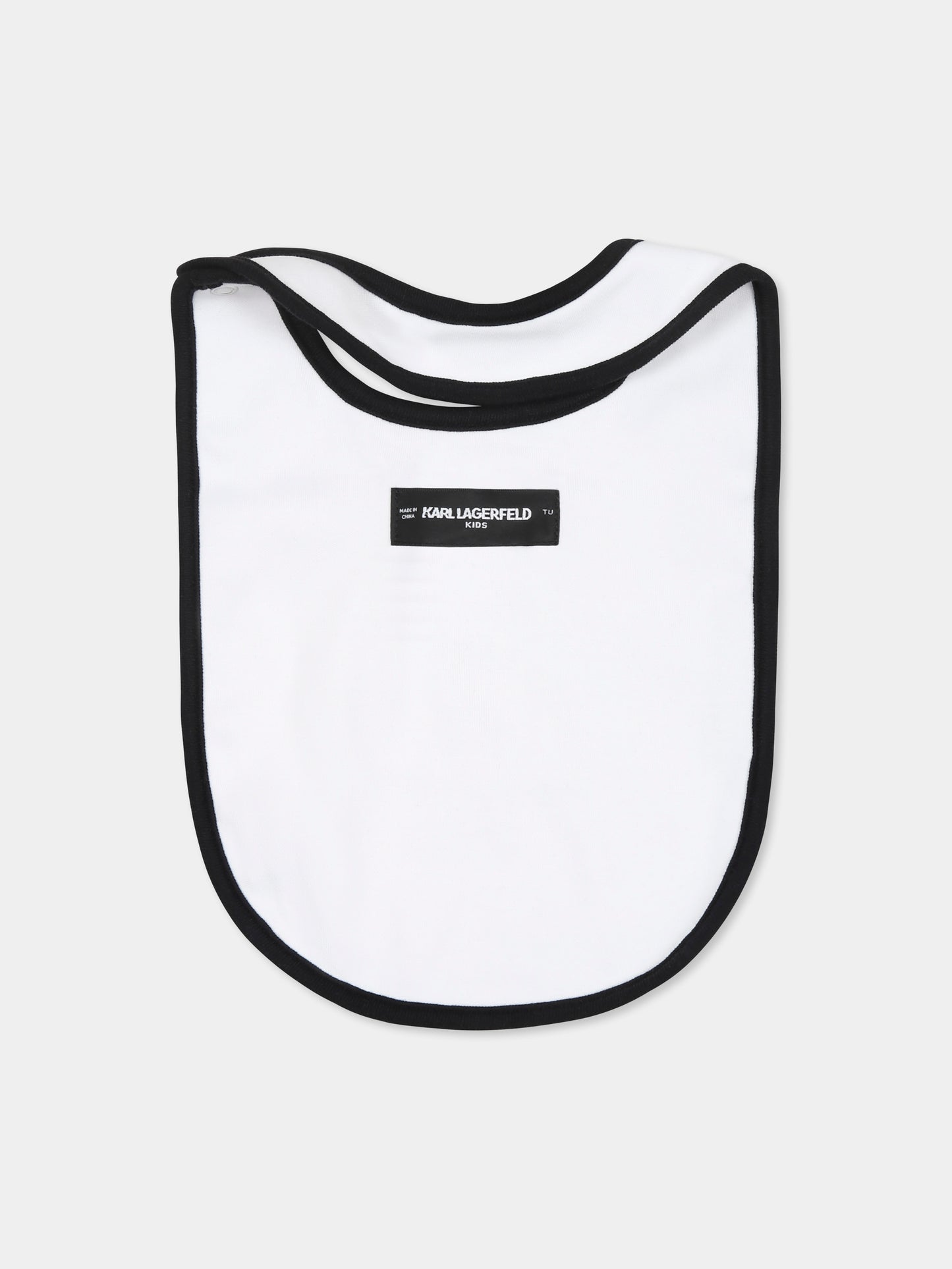 Set bavaglini bianchi per neonati con Choupette e Karl Lagerfeld,Karl Lagerfeld Kids,Z30388 10P
