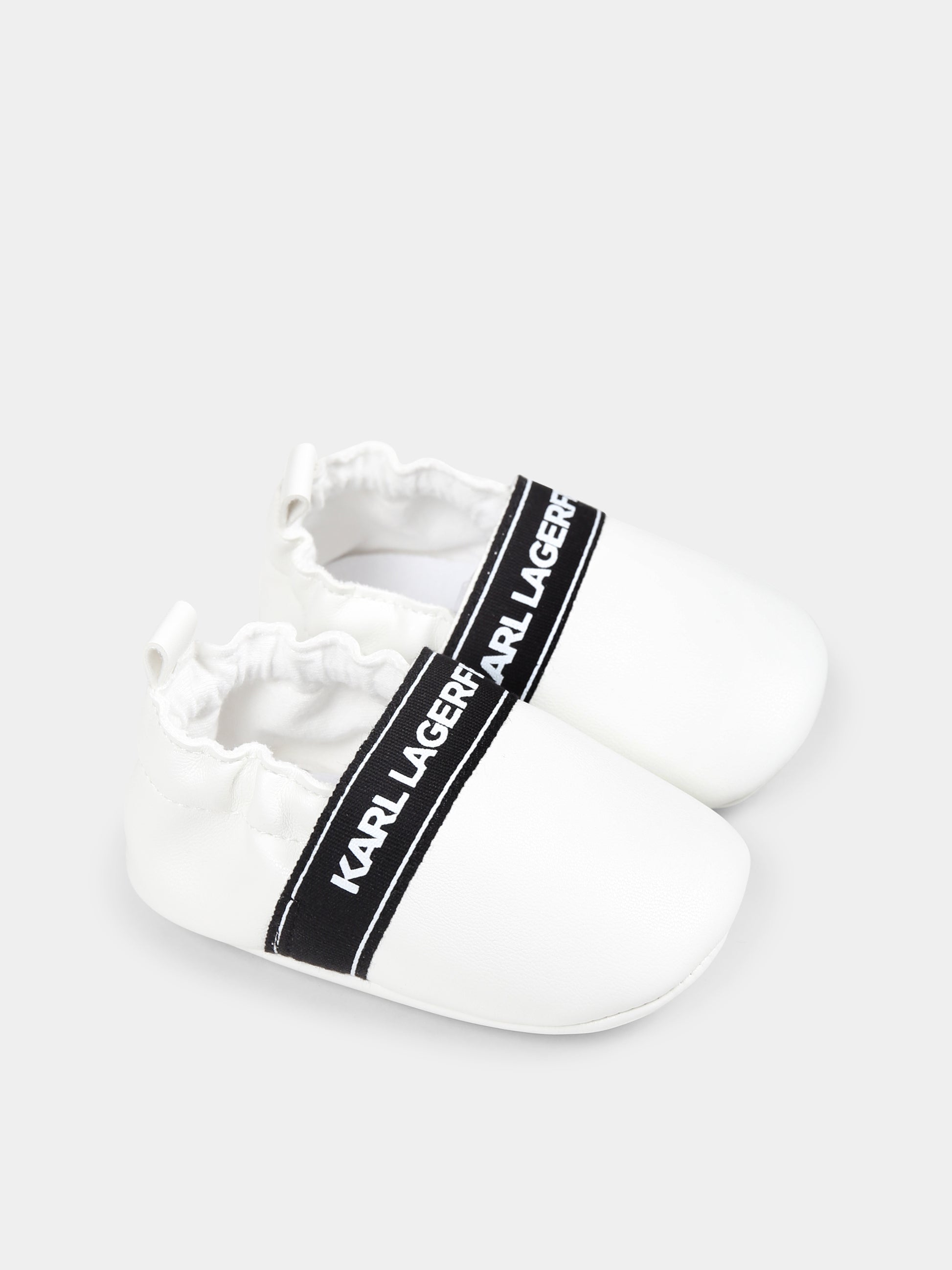 Slip on bianche per neonati con logo,Karl Lagerfeld Kids,Z30385 10P