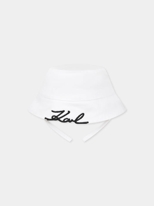 White cloche for babykids with logo