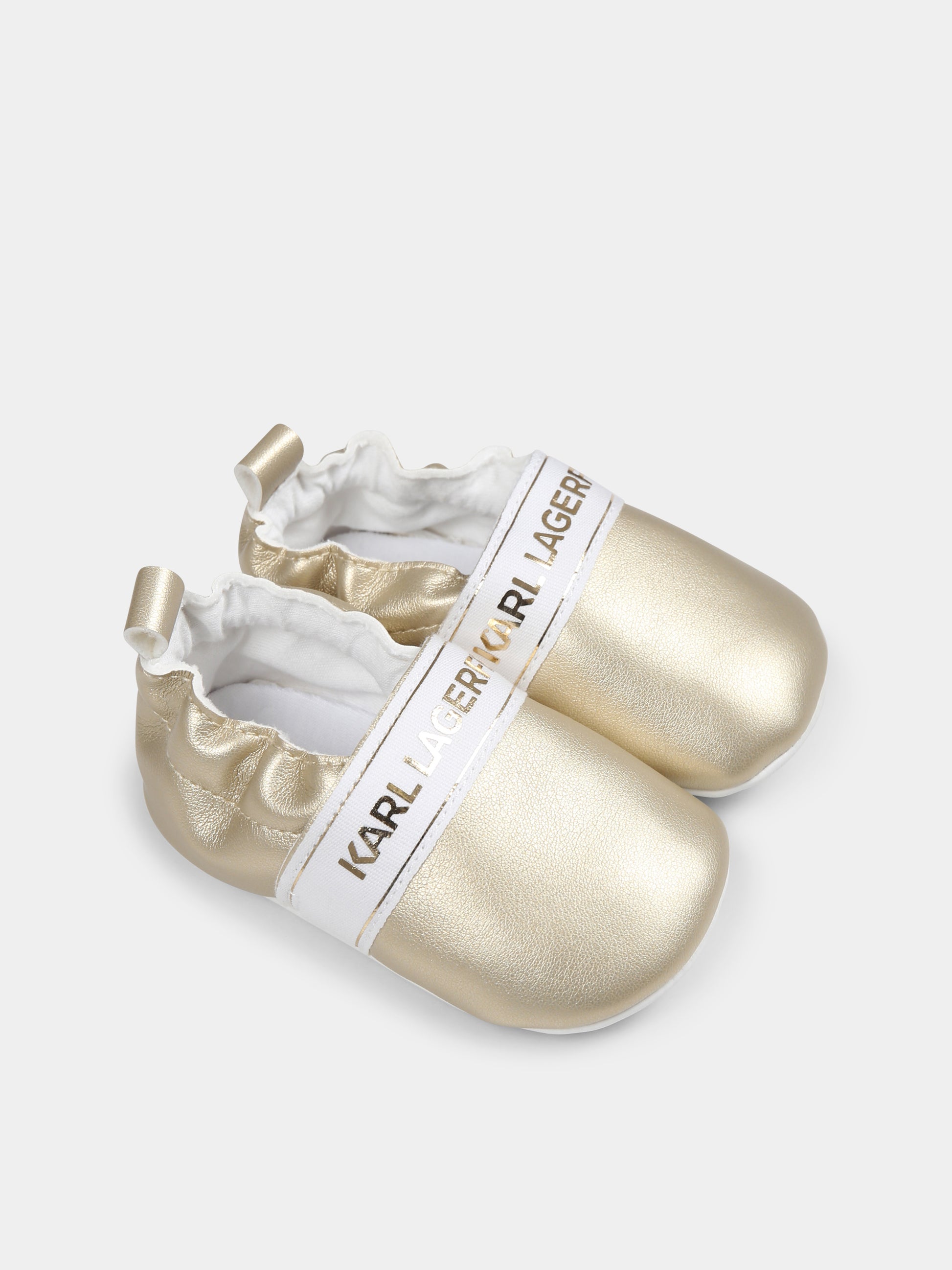 Slip on oro per neonata con logo,Karl Lagerfeld Kids,Z30579 576