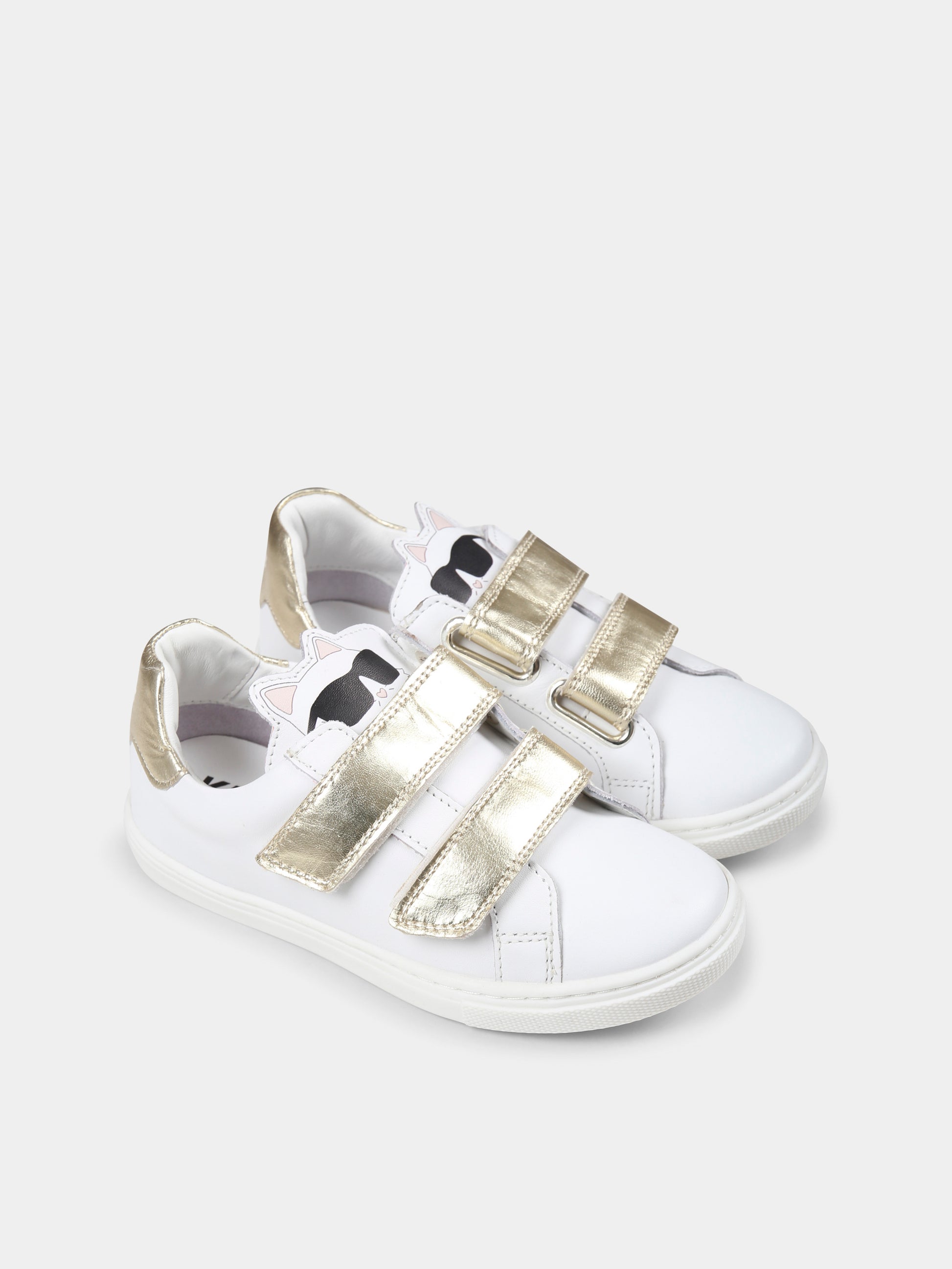 Sneakers bianche per bambina con Choupette,Karl Lagerfeld Kids,Z30383 10P