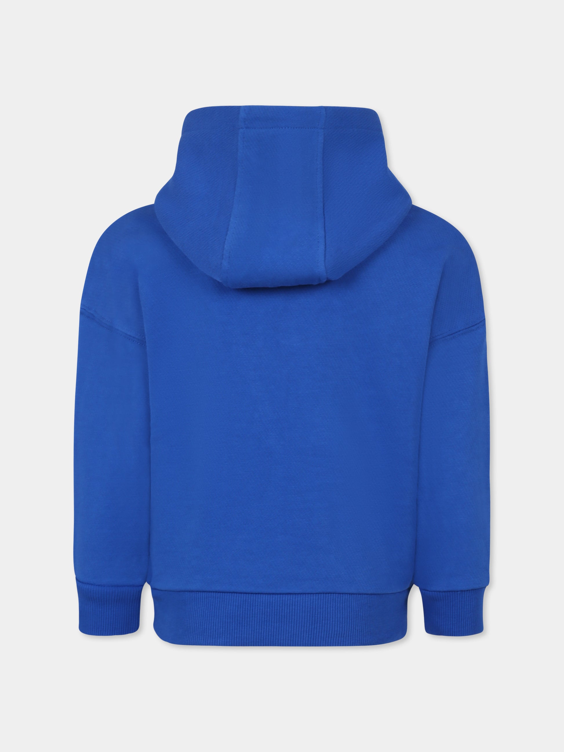 Felpa azzurra per bambino con logo e albero,Timberland,T60449 81L