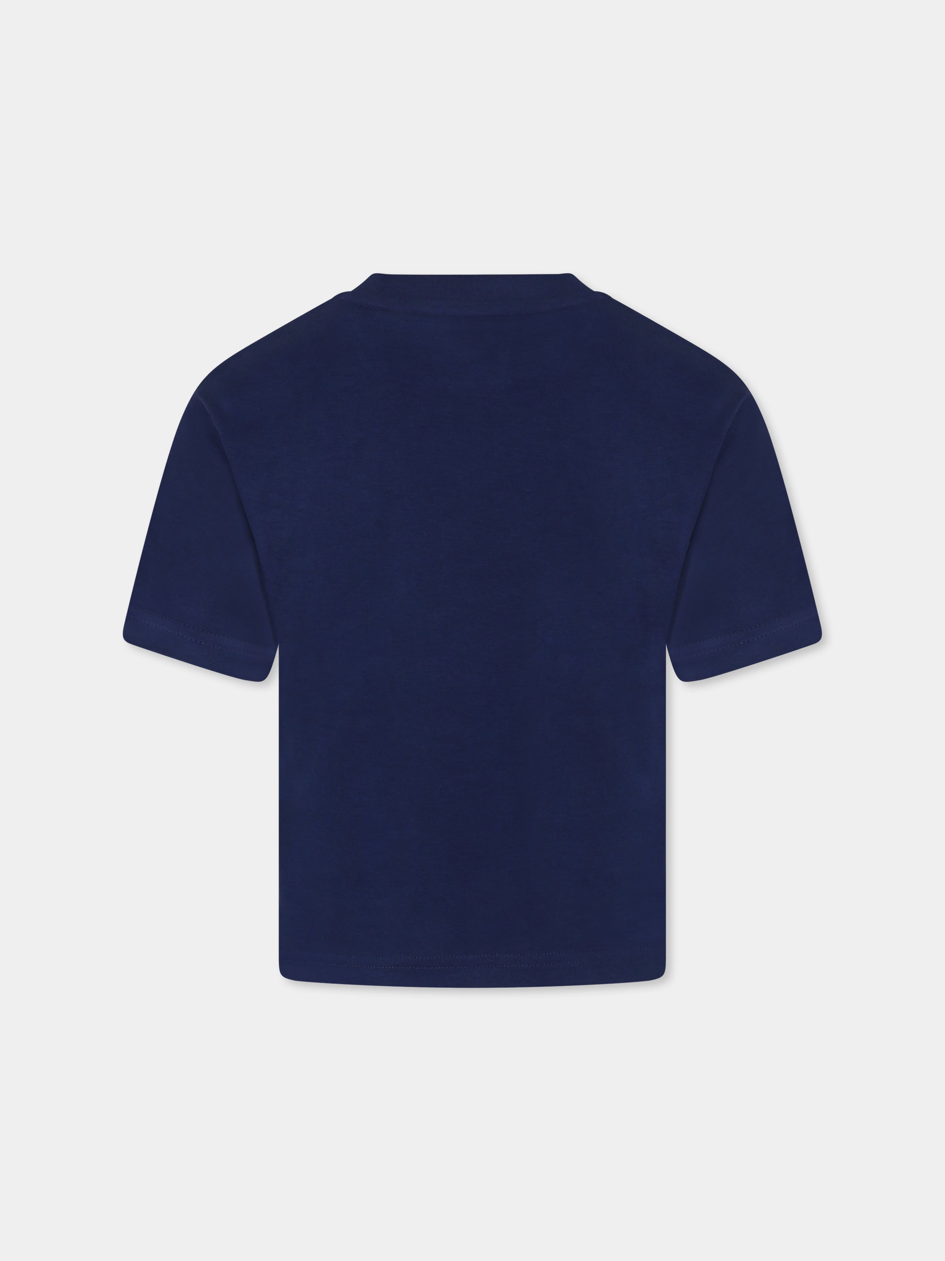 T-shirt blu per bambino con logo,Timberland,T60435 84N