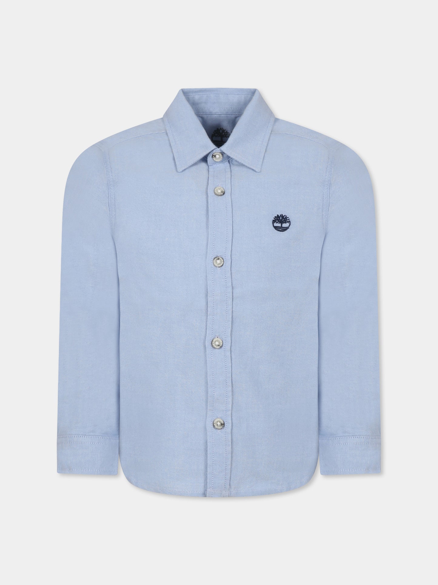 Light blue shirt for boy with tree