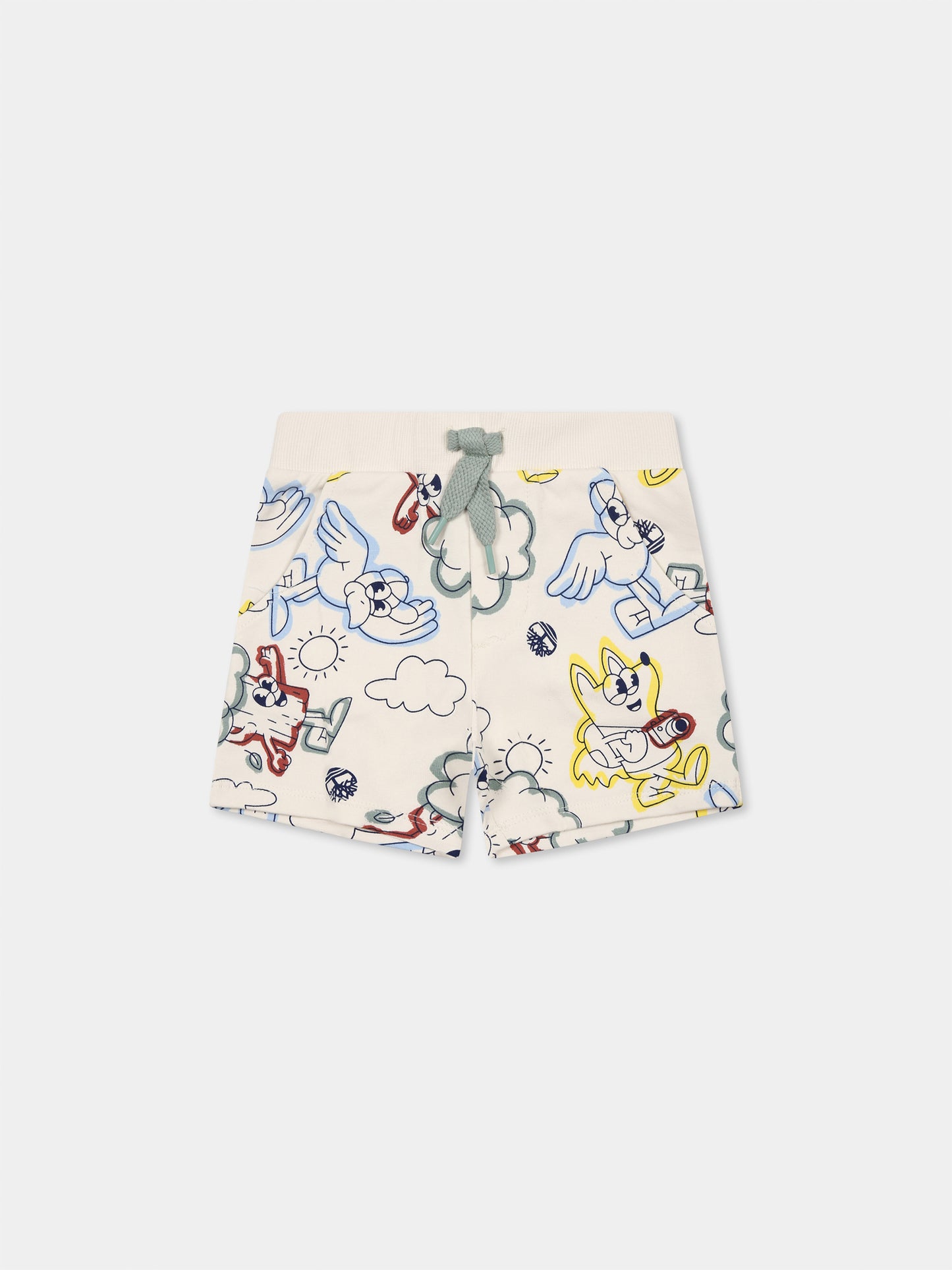 Ivory shorts for baby boy with print
