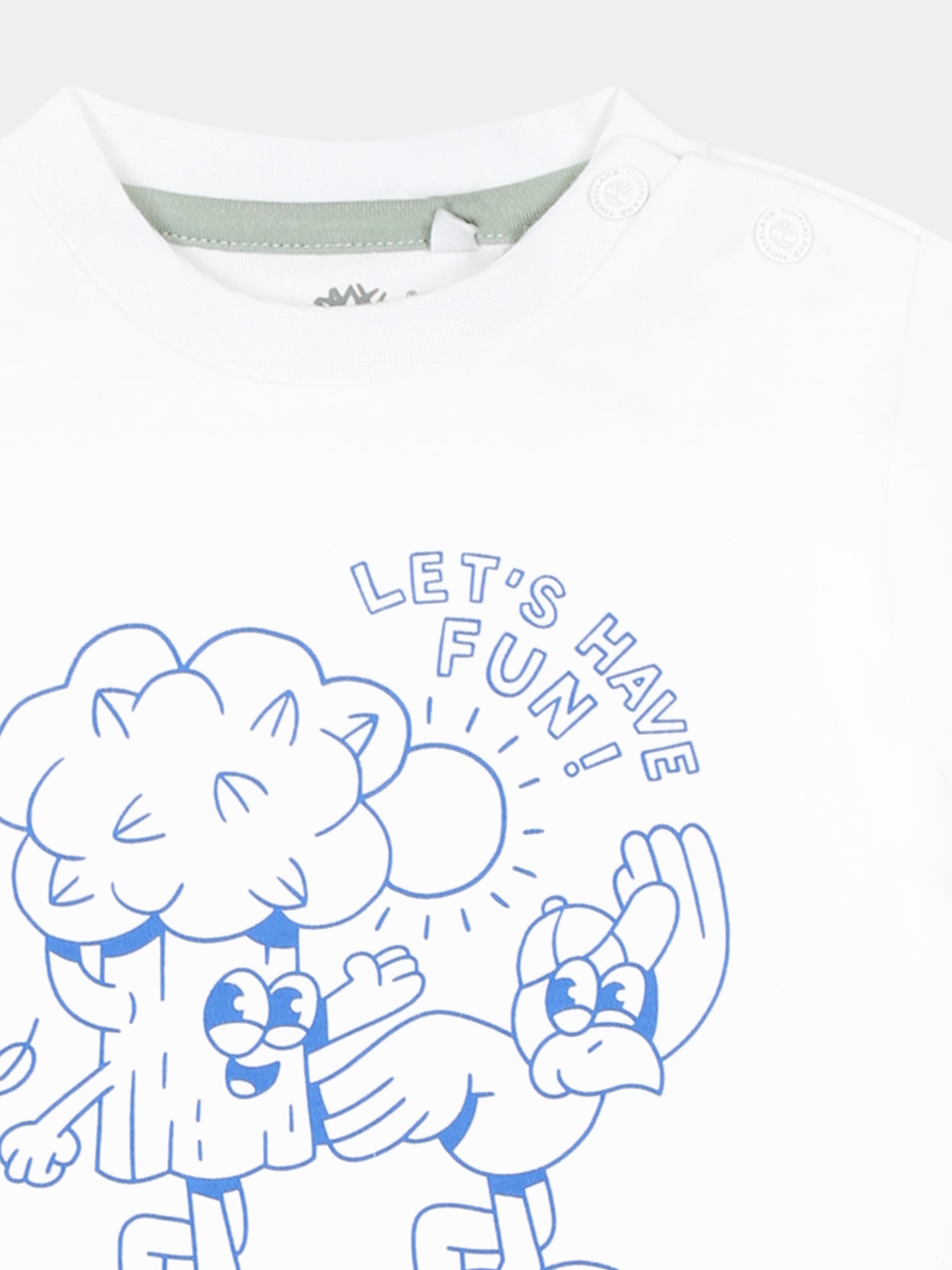 T-shirt bianca per neonato con albero e scritta,Timberland,T60388 10P