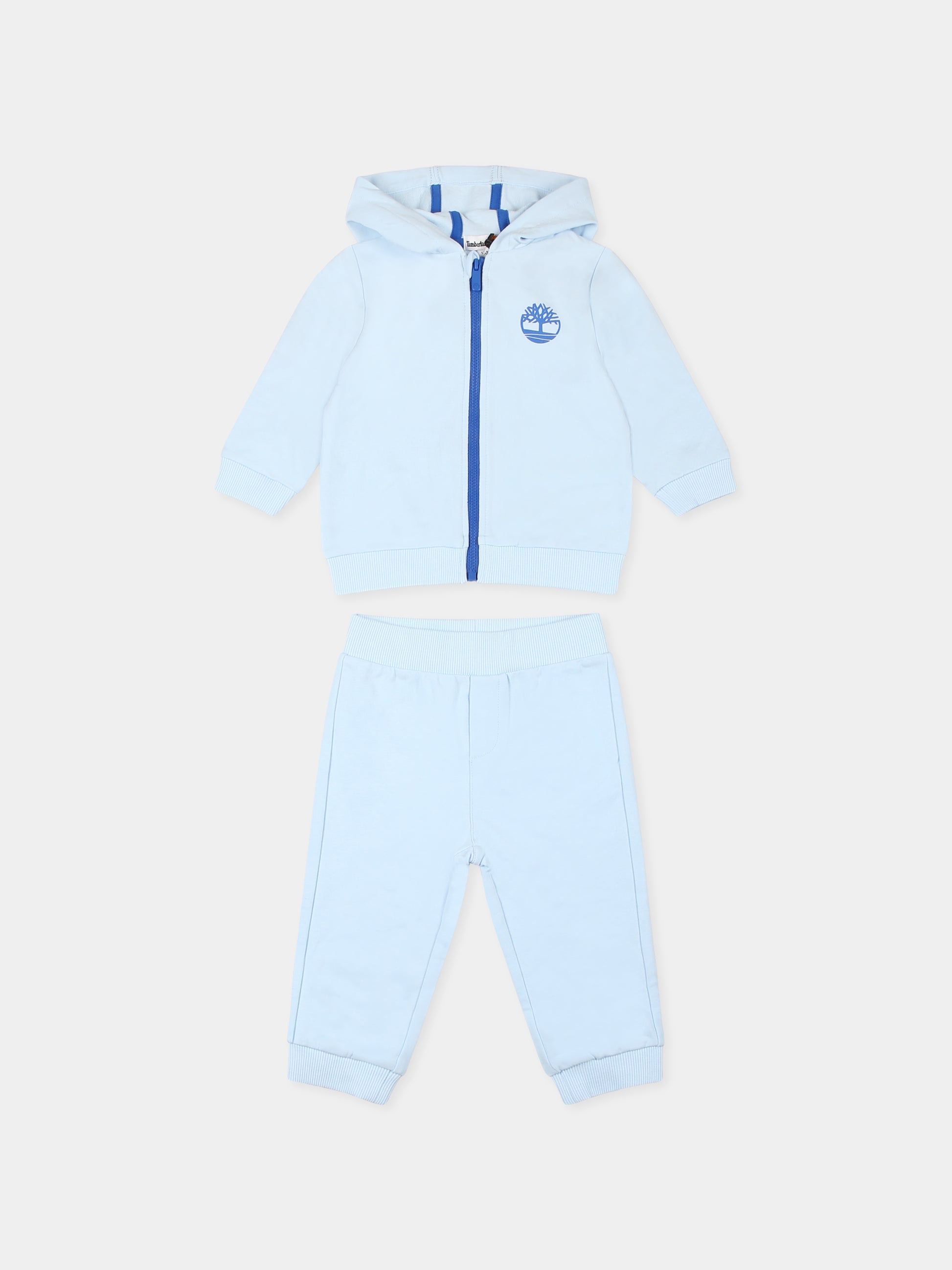 Completo celeste per neonato con albero,Timberland,T60397 78B
