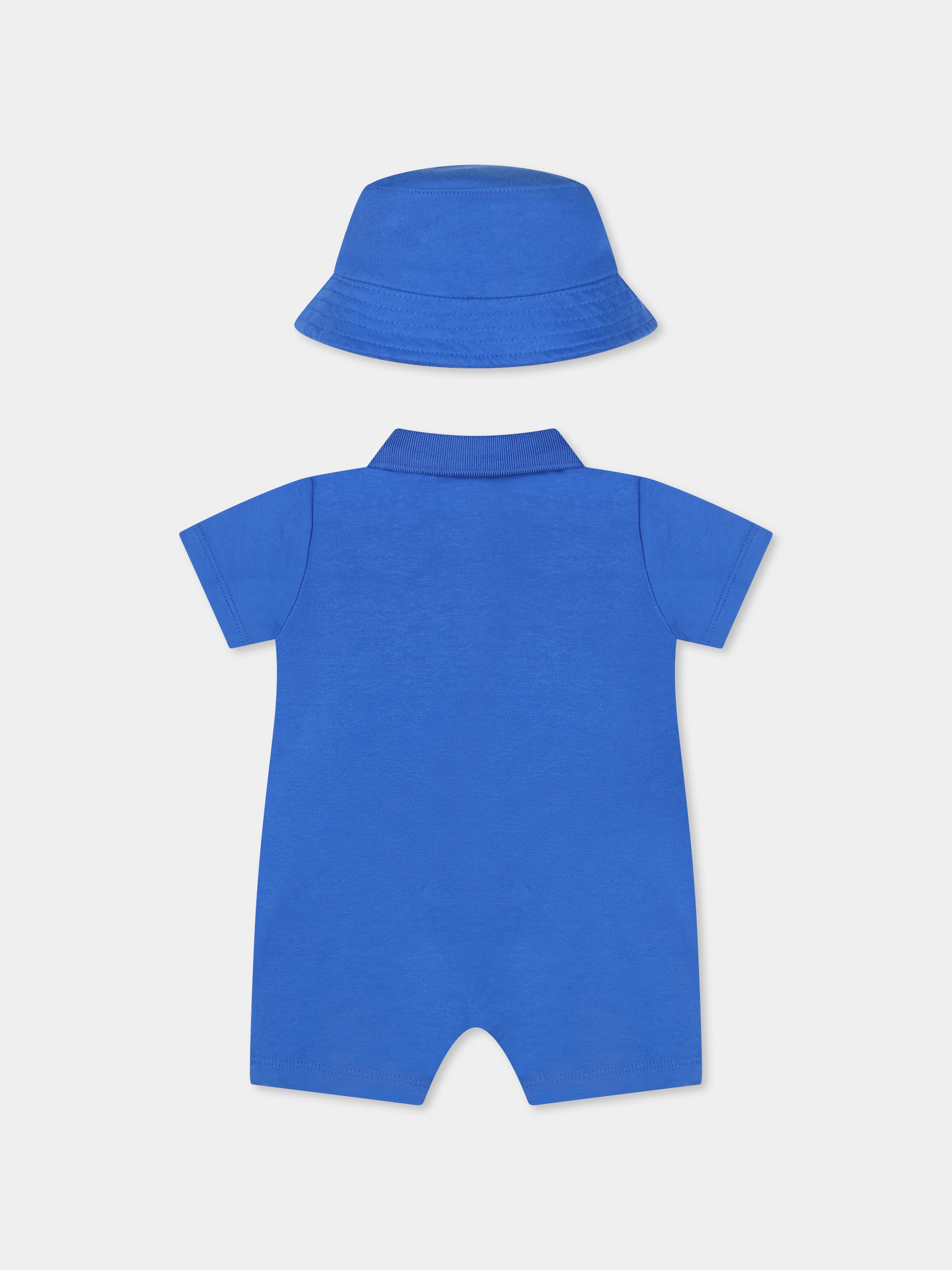 Set pagliaccetto azzurro per neonato con albero,Timberland,T60396 81L