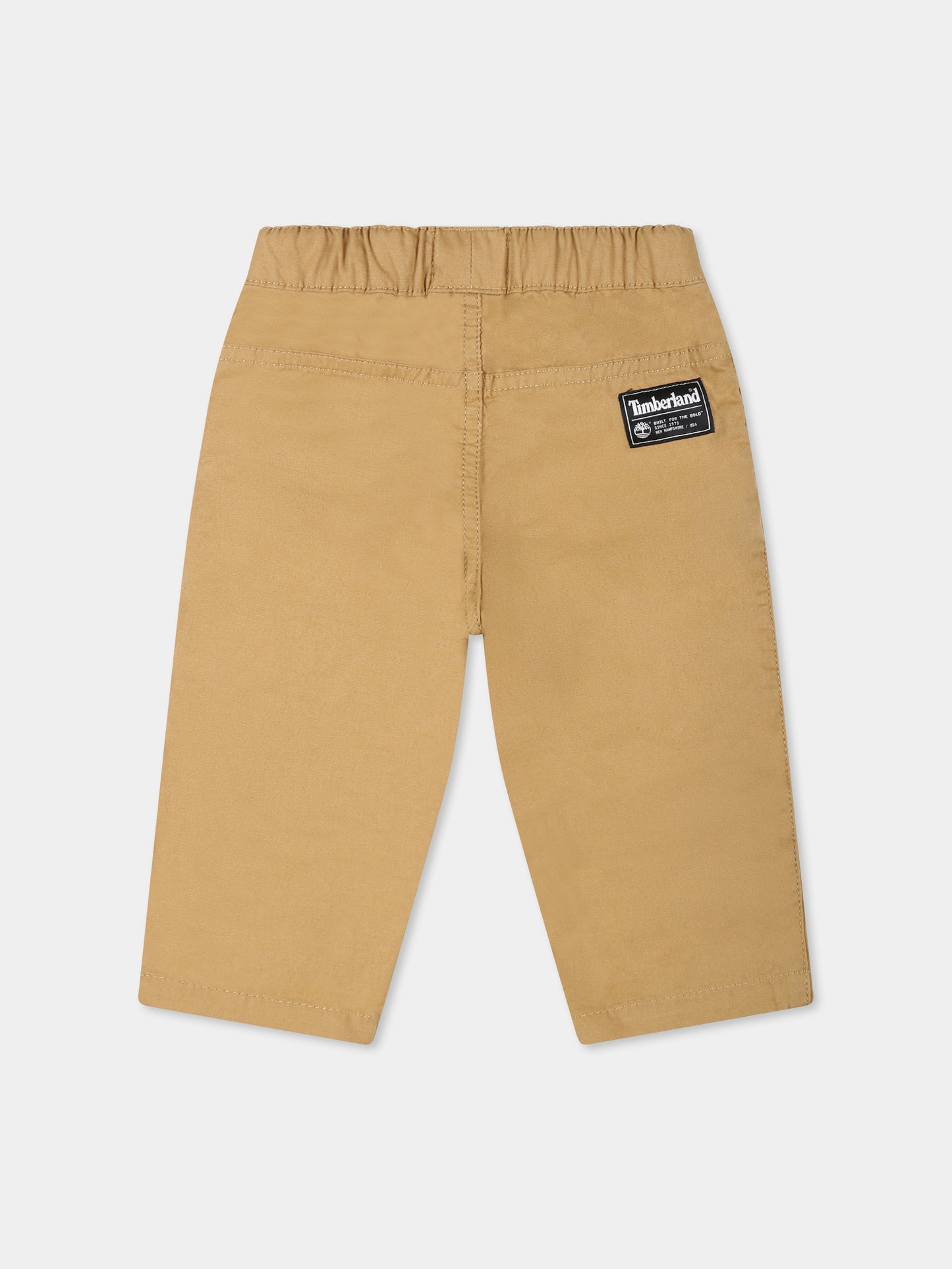 Pantaloni beige per neonato con logo,Timberland,T60499 276