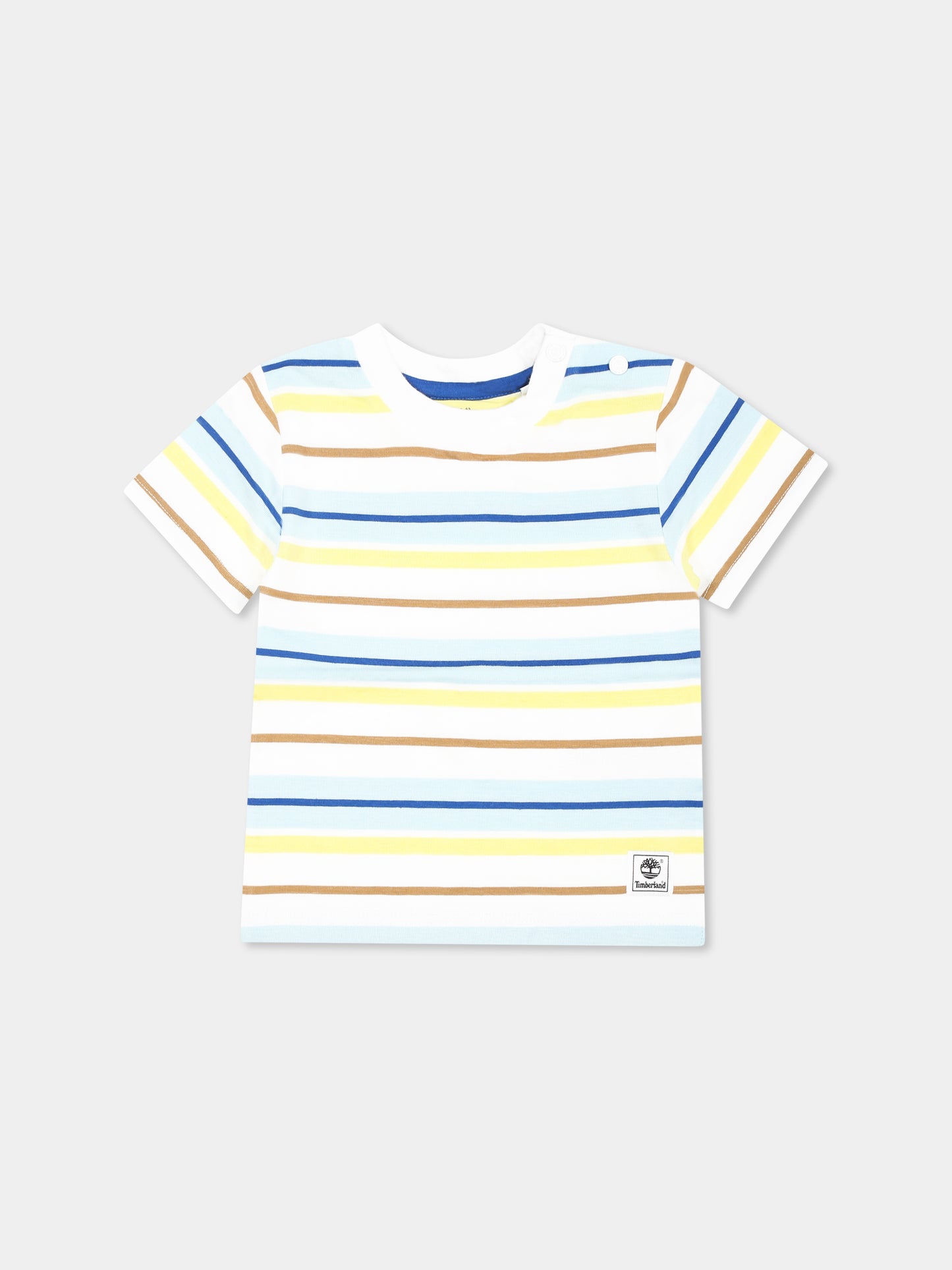 T-shirt multicolor per neonato con logo,Timberland,T60513 10P