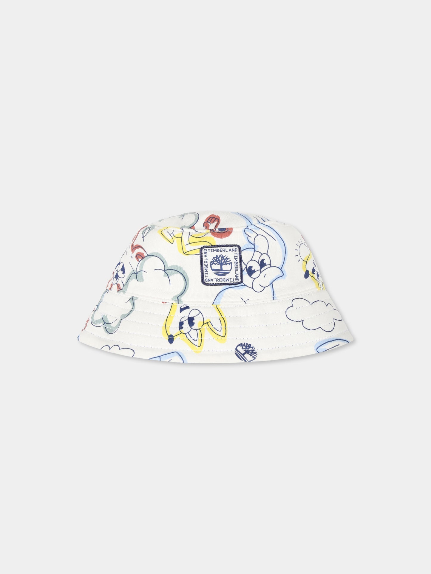 Reversible blue cloche for baby boy with logo