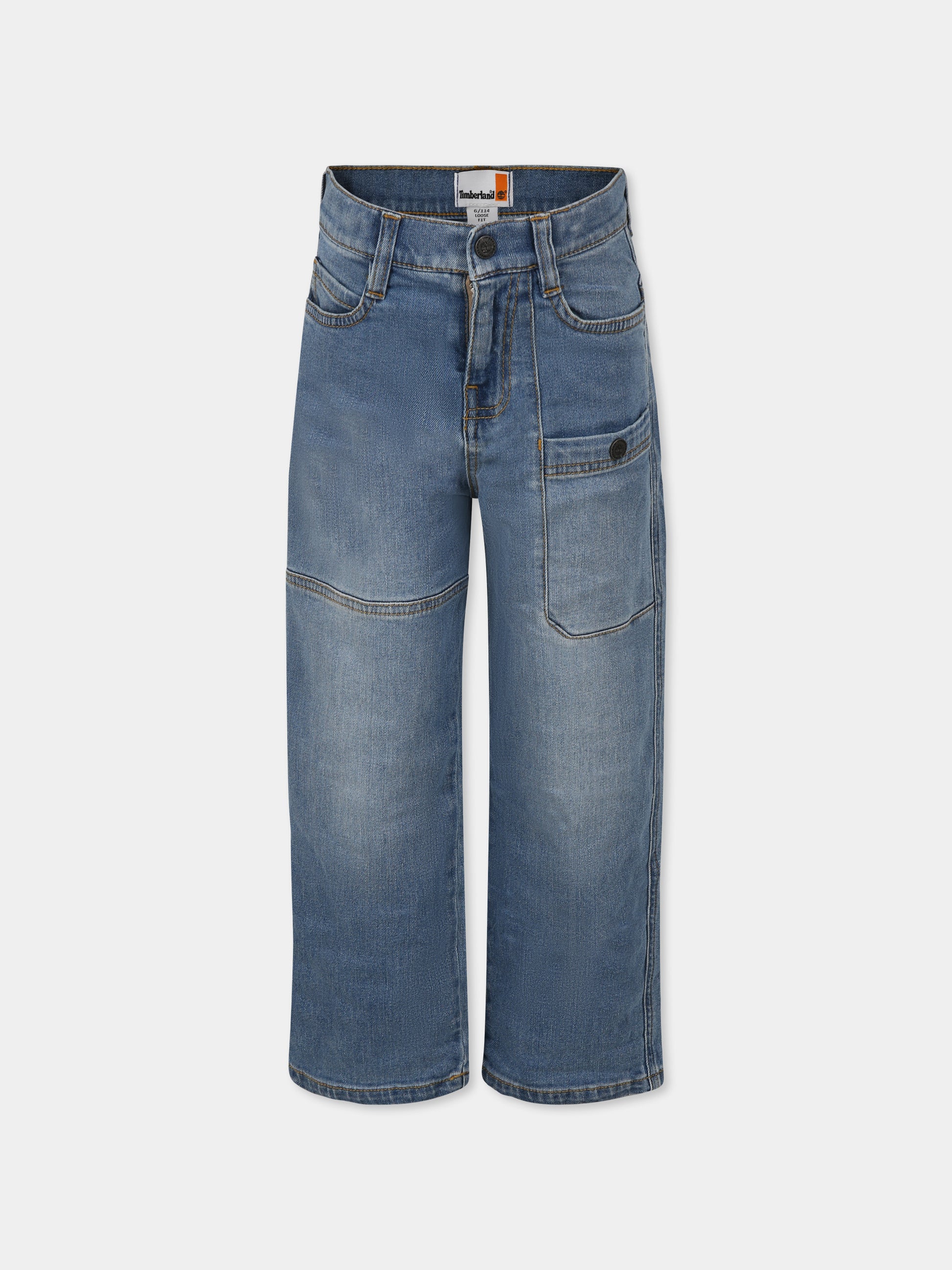 Jeans denim per bambino con albero,Timberland,T60477 Z18