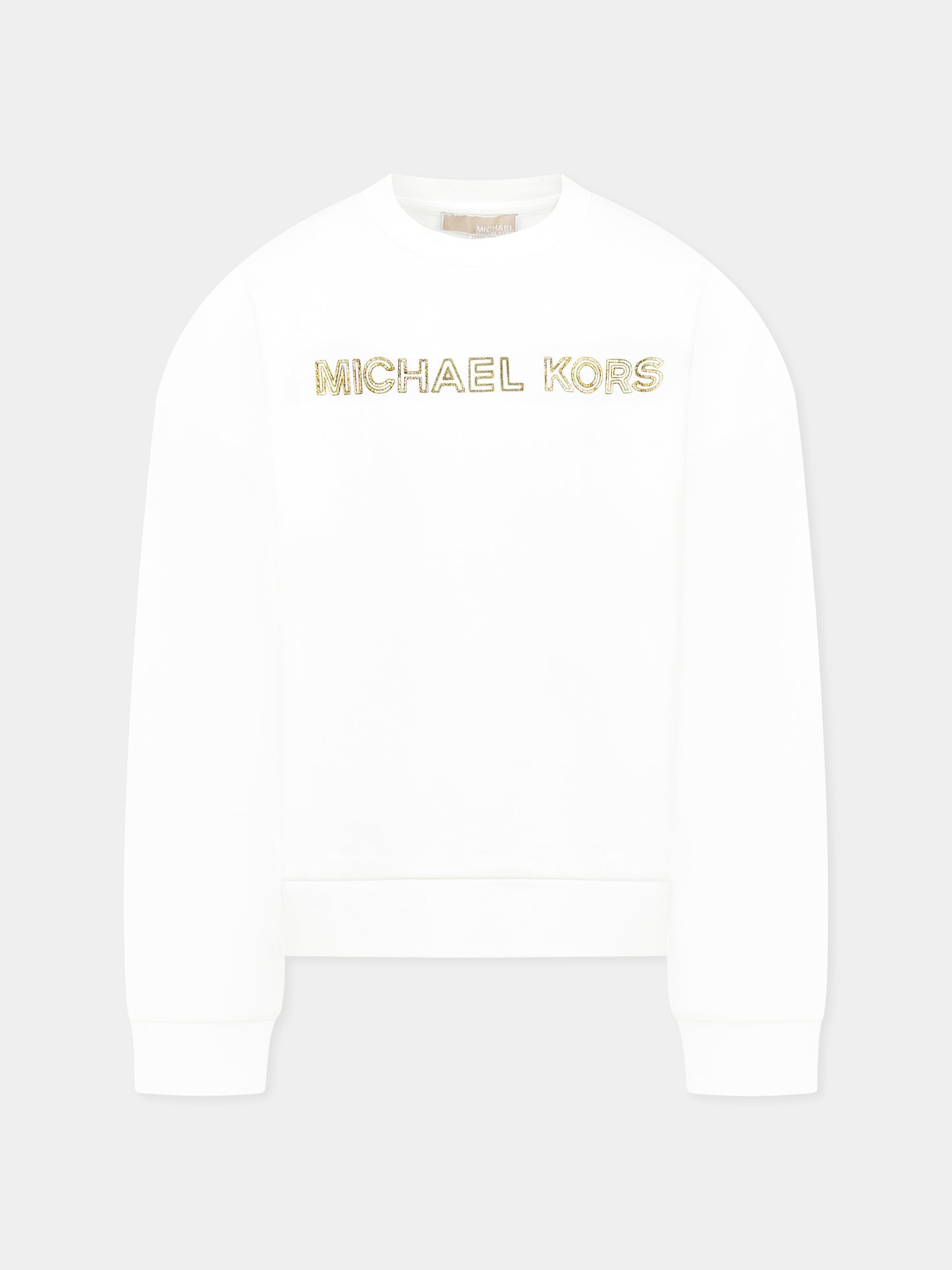 White sweatshirt for girl with logo