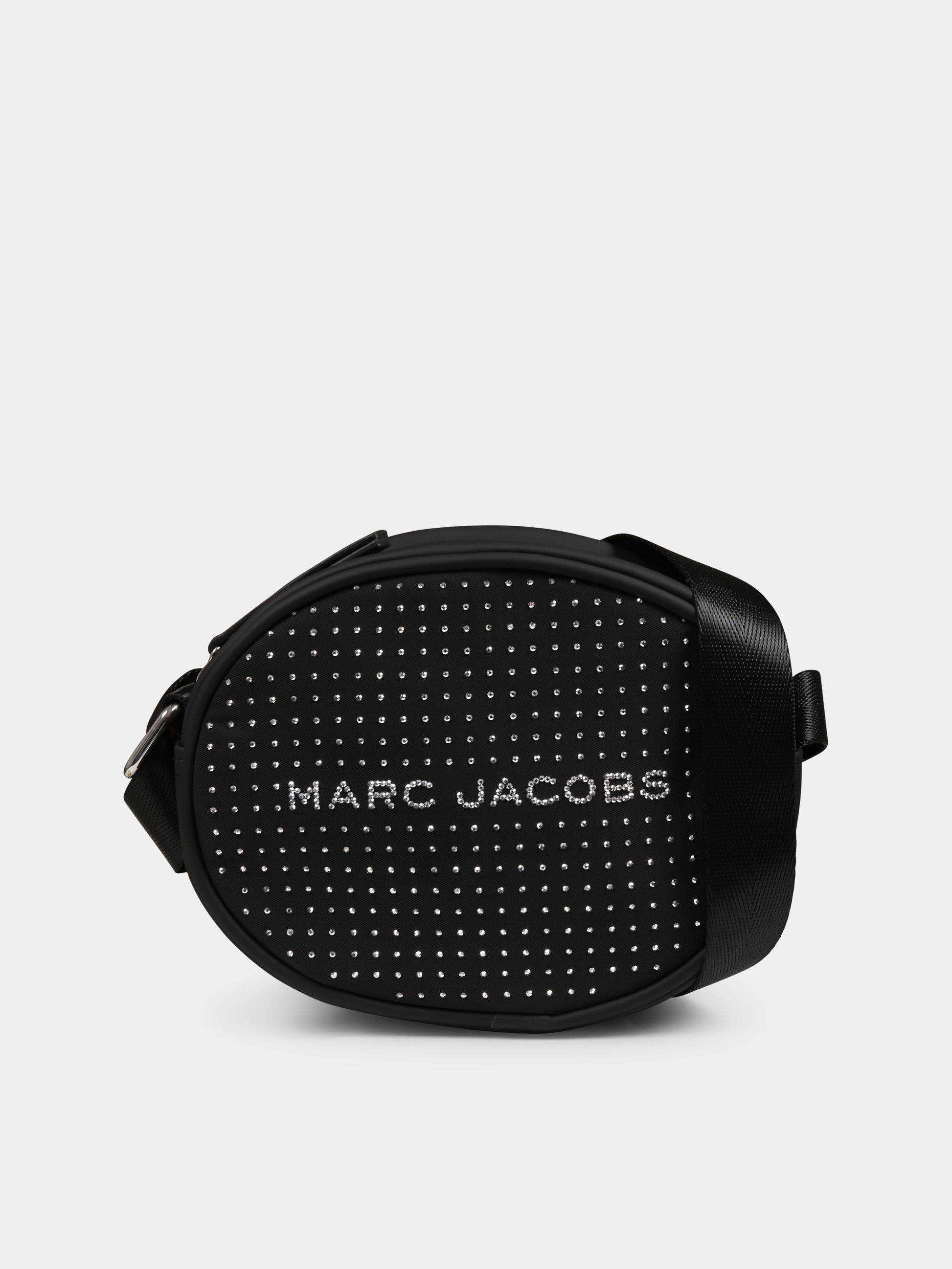 Borsa nera per bambina con logo e strass,Marc Jacobs,W60412 09B