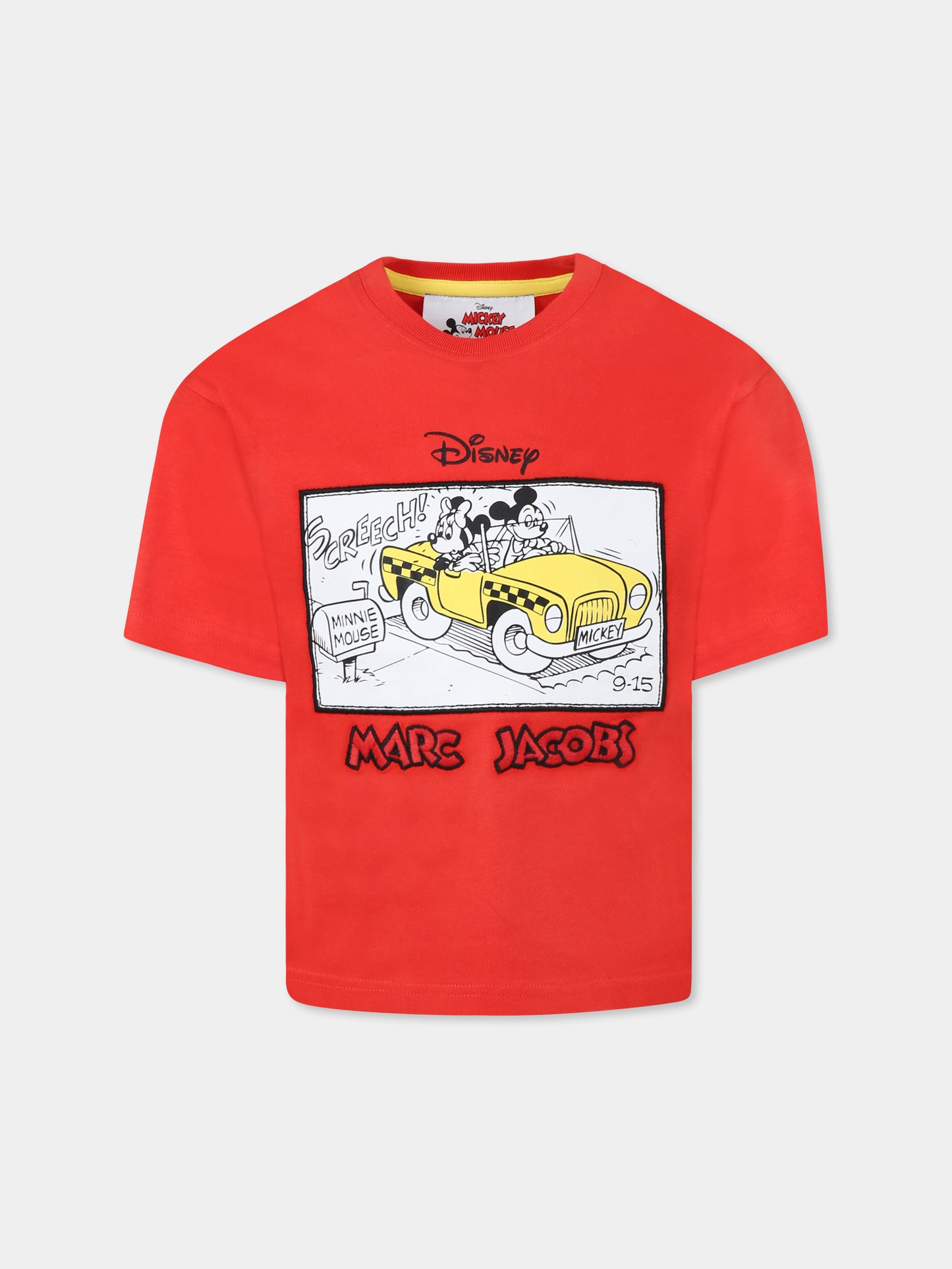 T-shirt rossa per bambino con Topolino,Marc Jacobs,W60450 992