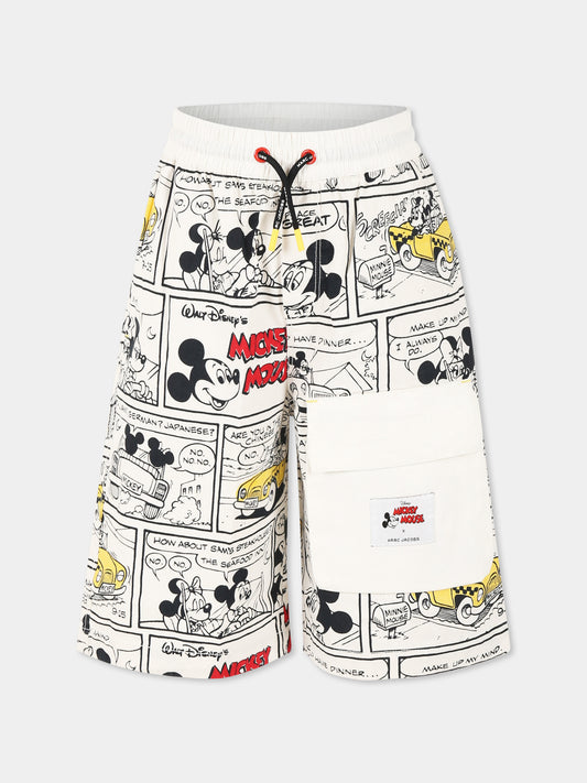 Shorts avorio per bambino con stampa Topolino,Marc Jacobs,W60484 126