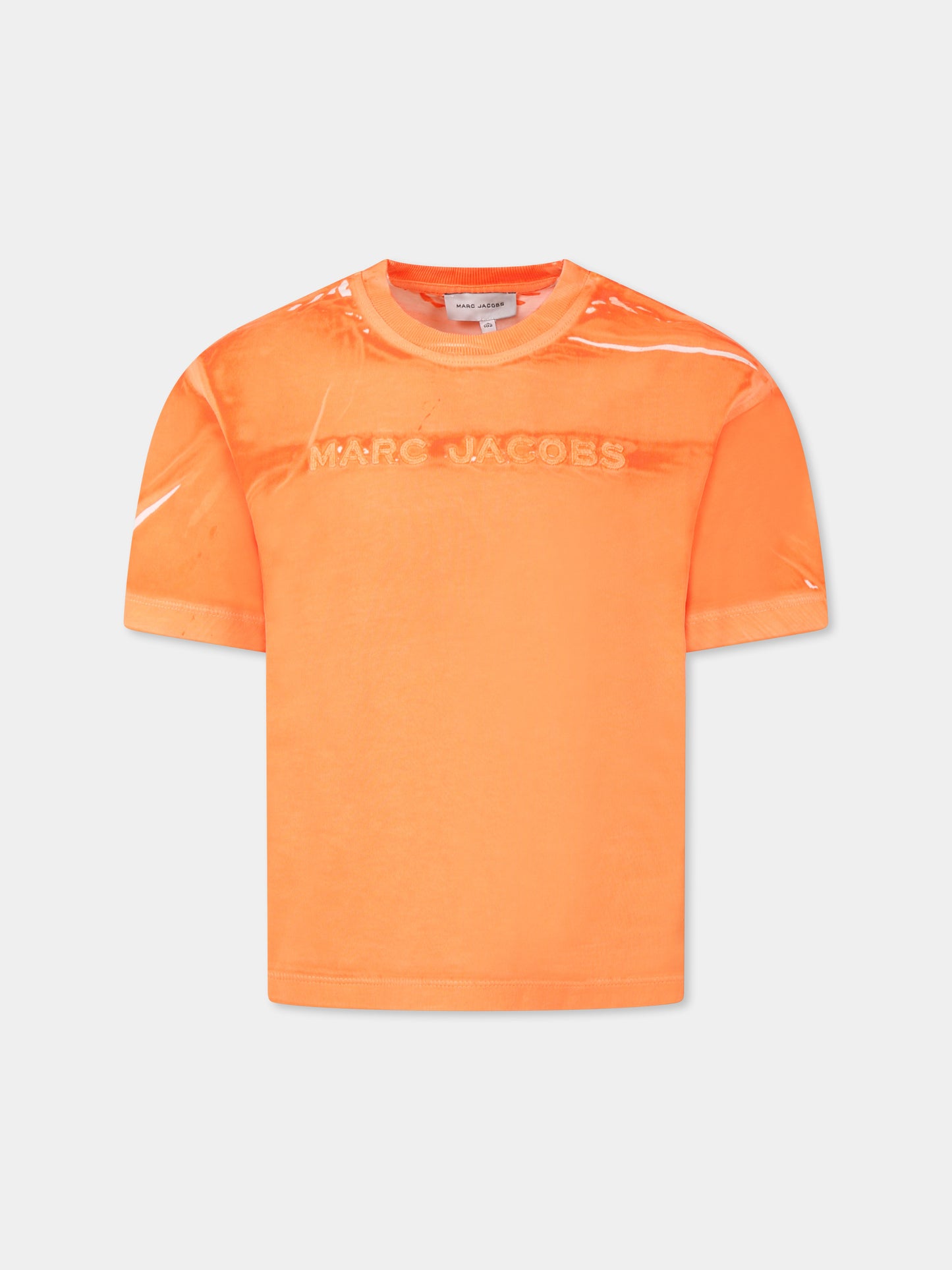 T-shirt arancione per bambini con logo,Marc Jacobs,W60446 406