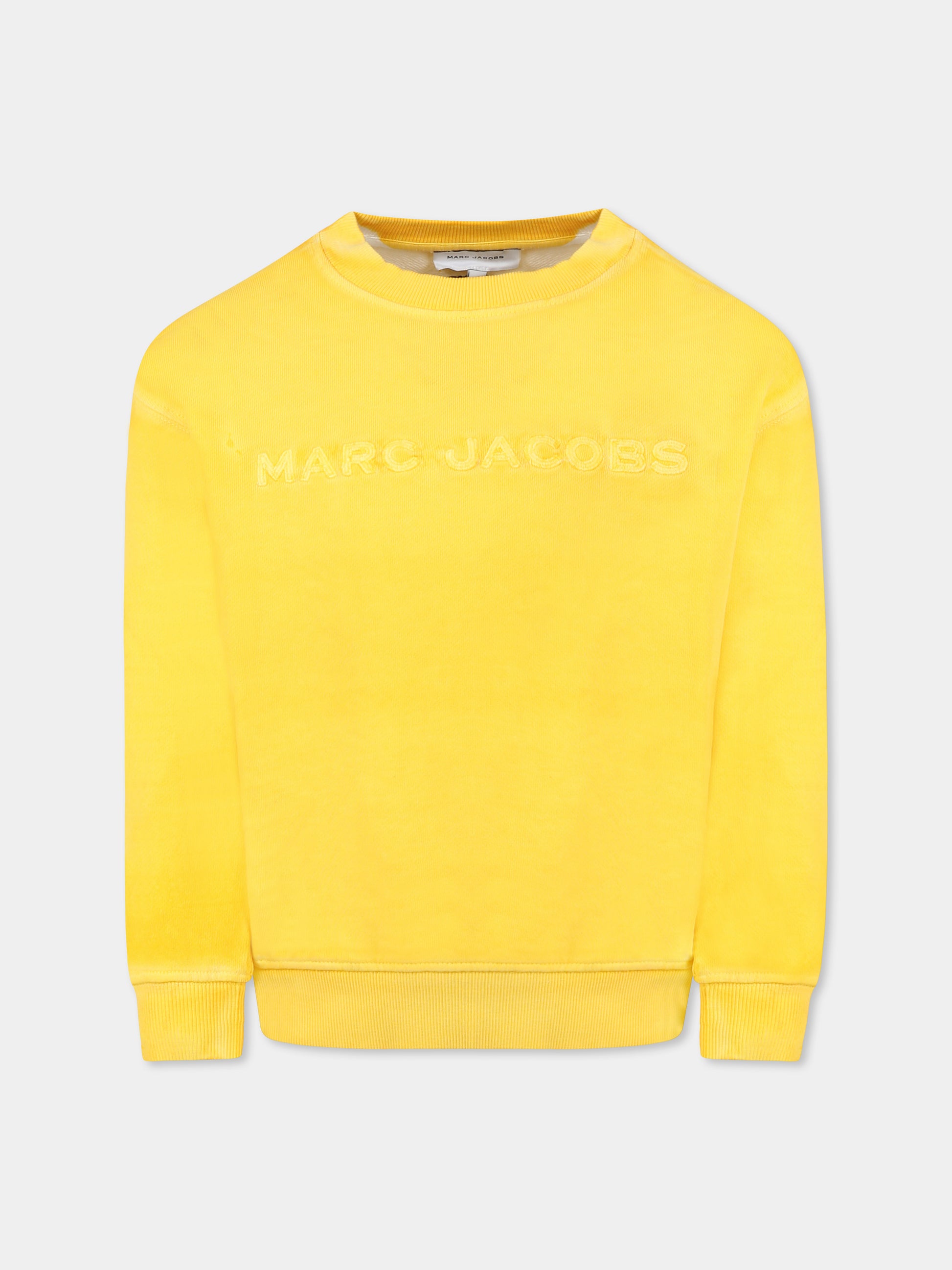 Felpa gialla per bambini con logo,Marc Jacobs,W60435 526