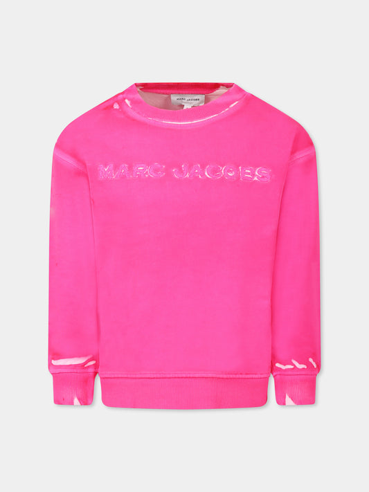 Felpa fucsia per bambina con logo,Marc Jacobs,W60435 47M