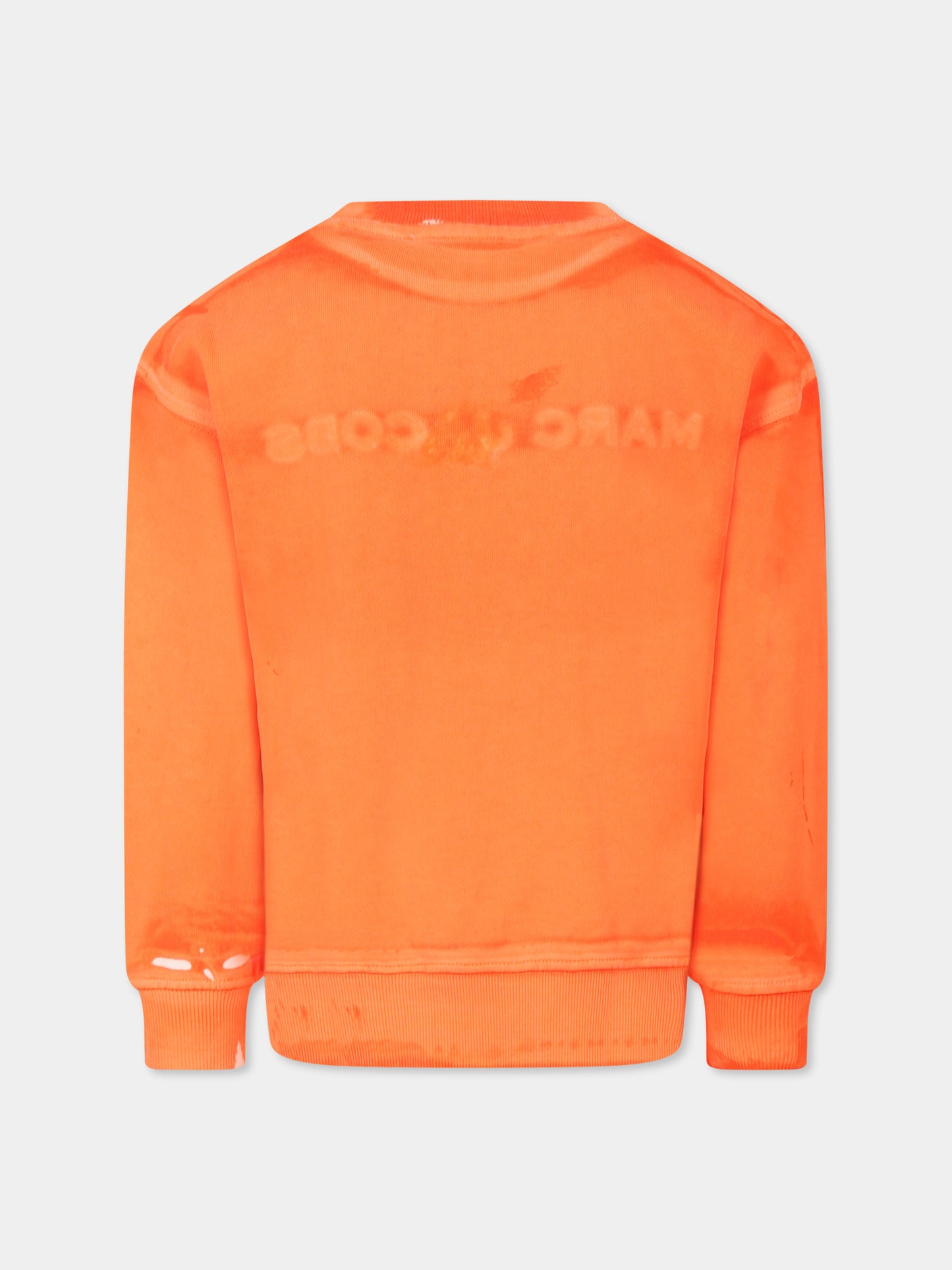 Felpa arancione per bambini con logo,Marc Jacobs,W60435 406
