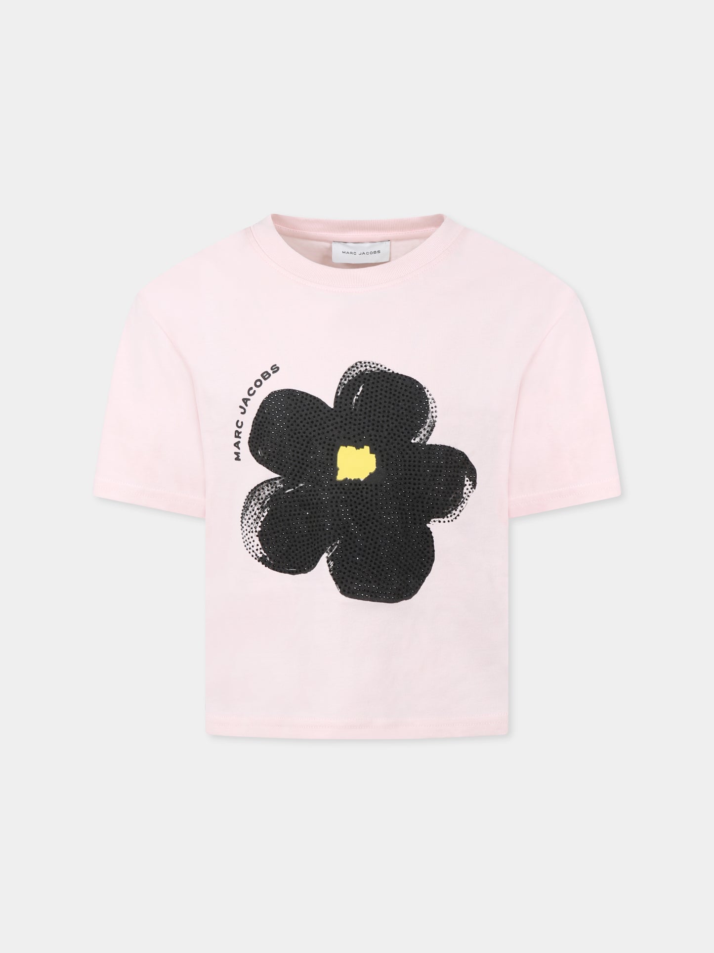 Pink  t-shirt for girl with flower
