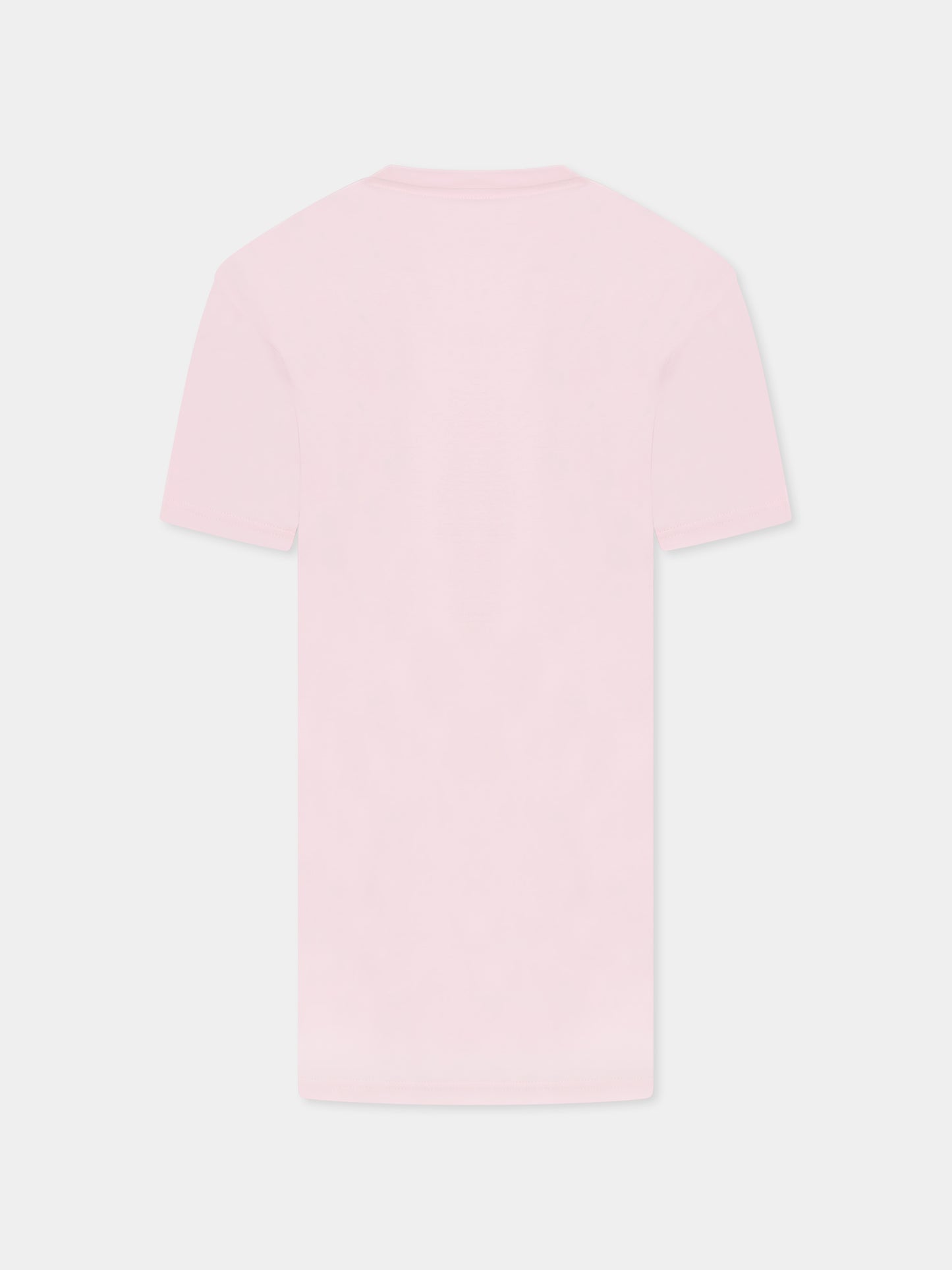 Pink dress for girl with bag print