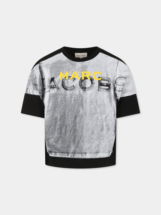 T-shirt bianca per bambino con logo,Marc Jacobs,W60456 09B