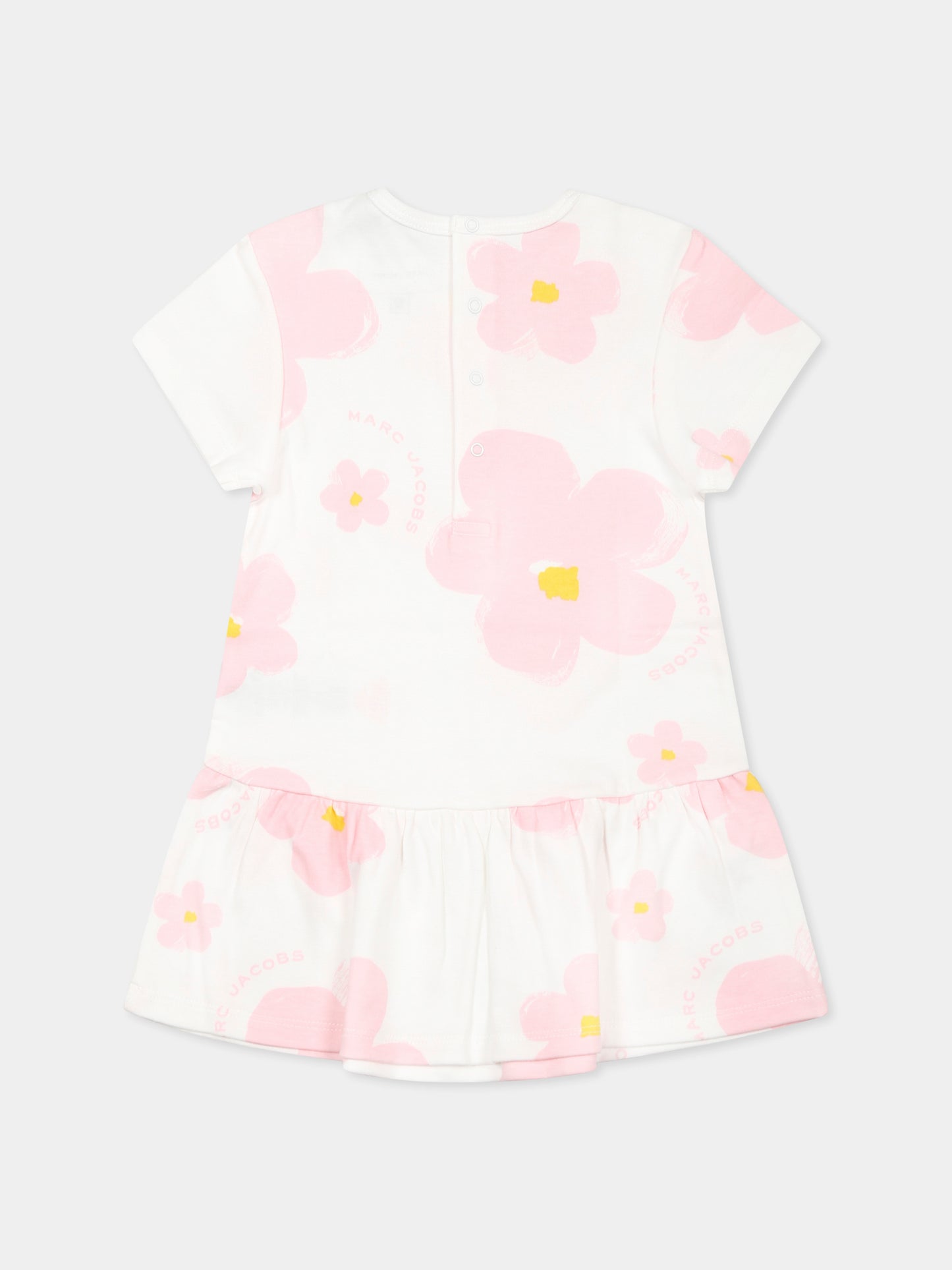 Vestito bianco per neonata con fiori all over,Marc Jacobs,W60506 126