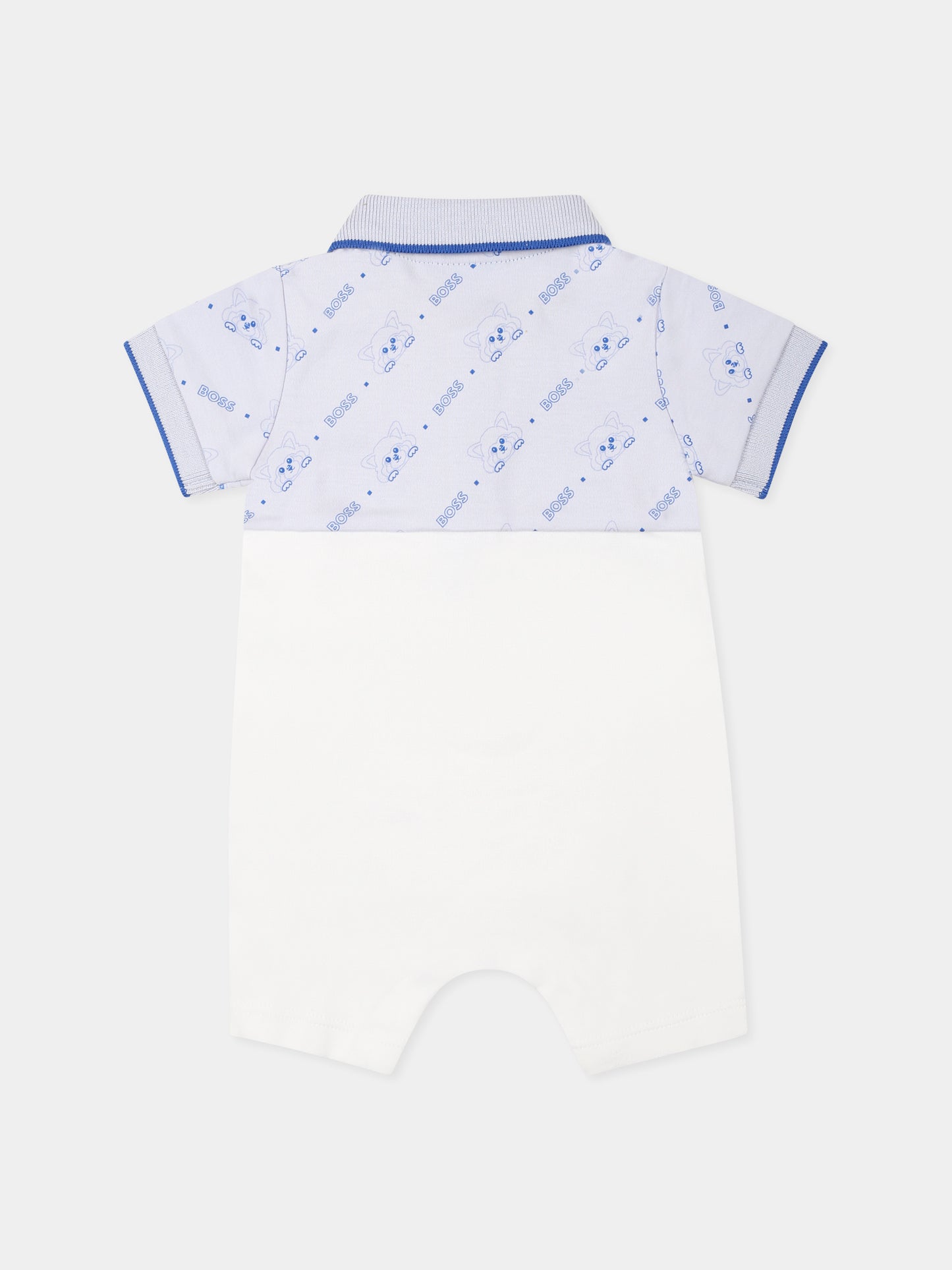 Pagliaccetto bianco per neonato con logo e panda,Boss,J52206 771